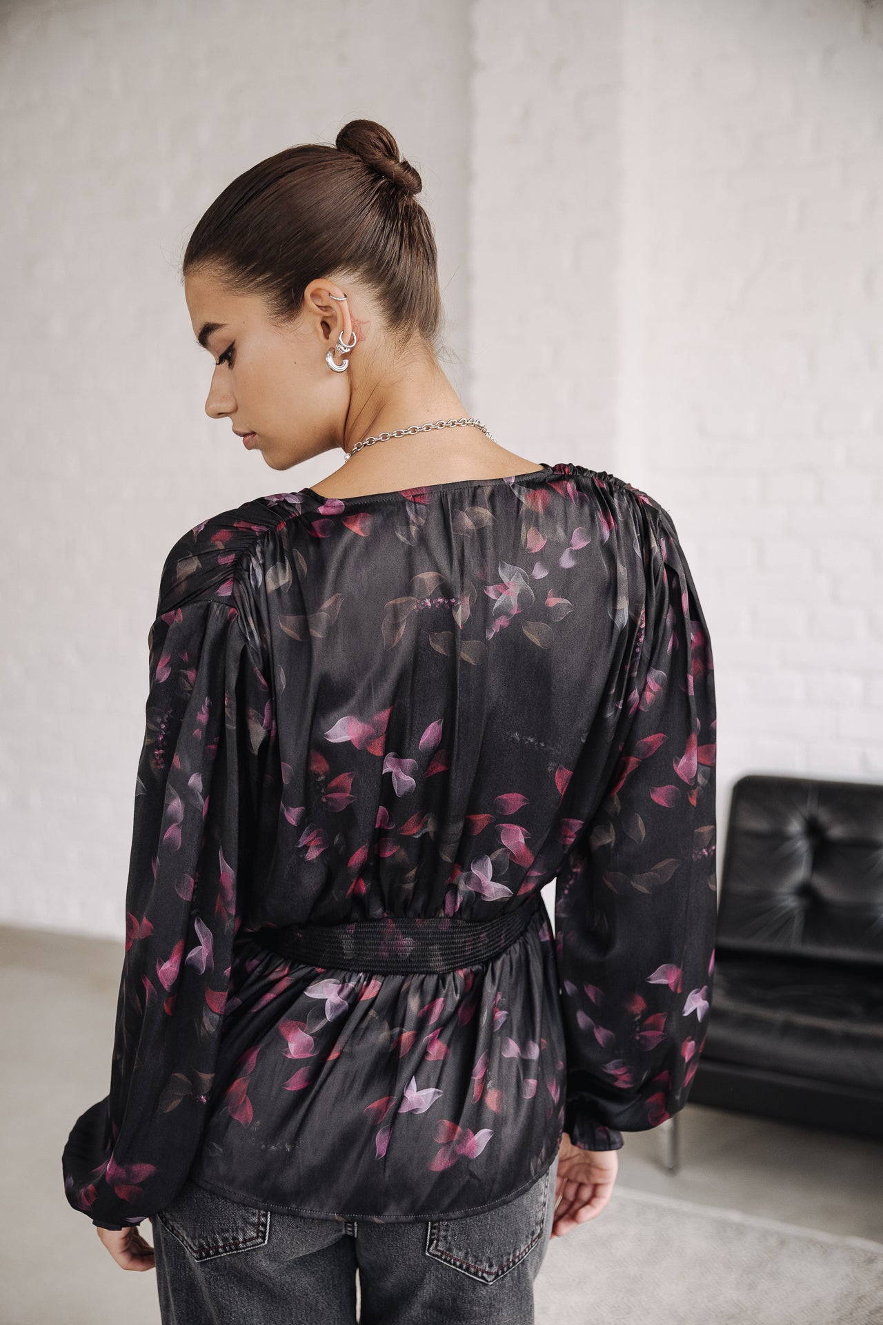 Top manches longues Femme Braia Black Roses black | Freeman T. Porter