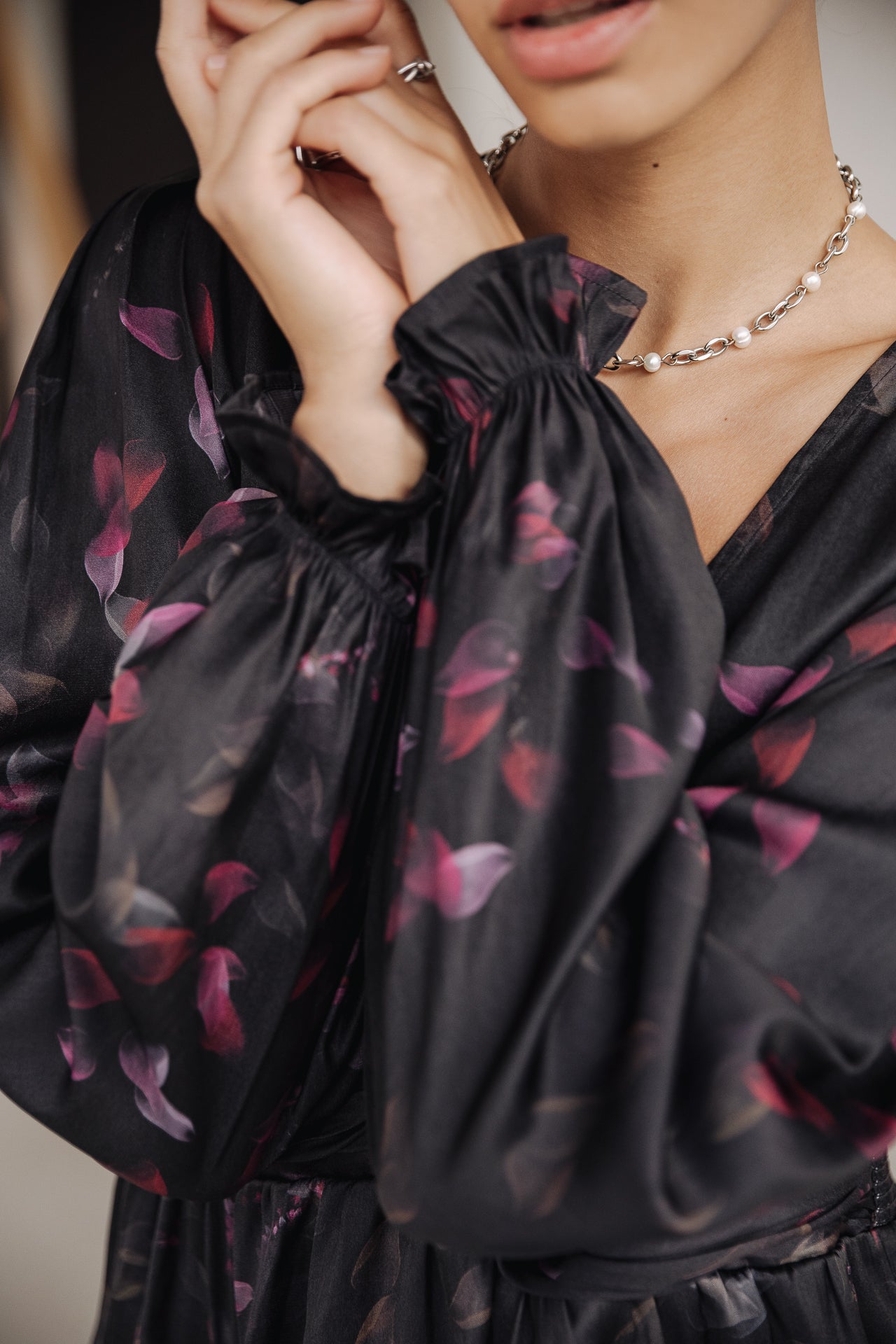 Top manches longues Mujer Braia Black Roses black | Freeman T. Porter