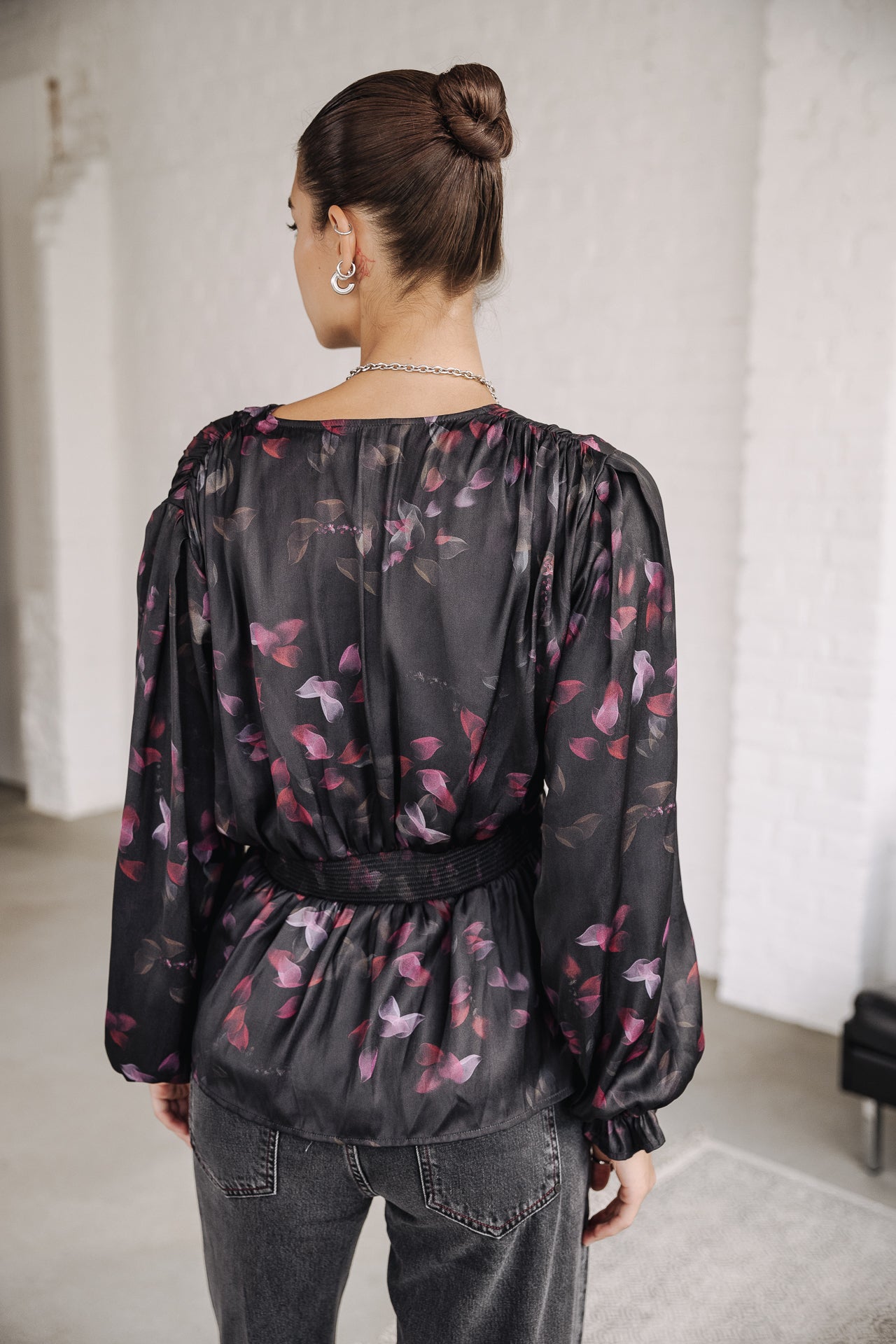Top manches longues Mujer Braia Black Roses black | Freeman T. Porter