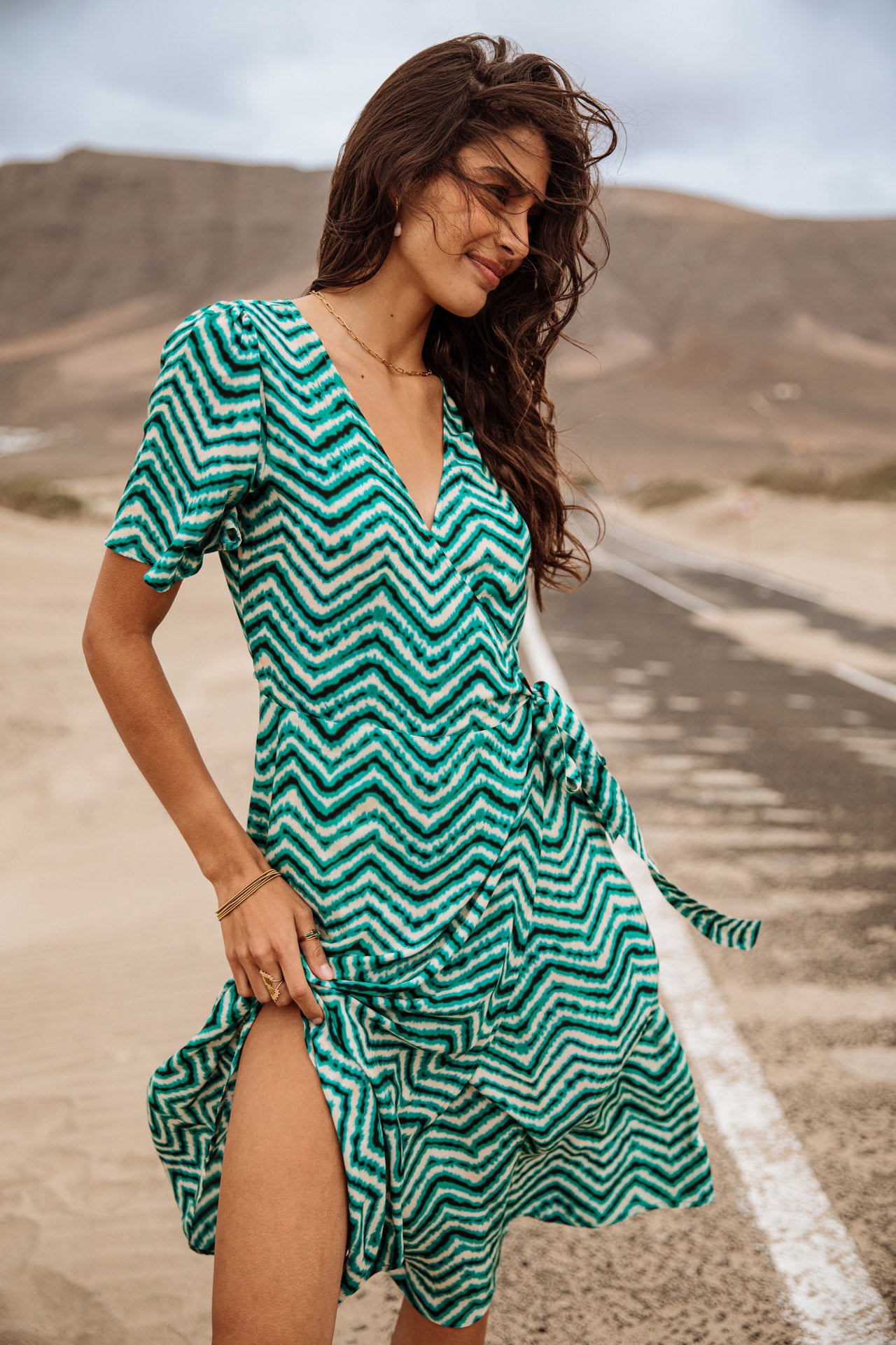 Robe cache-cœur Frau Rifa Dunely aqua sea | Freeman T. Porter