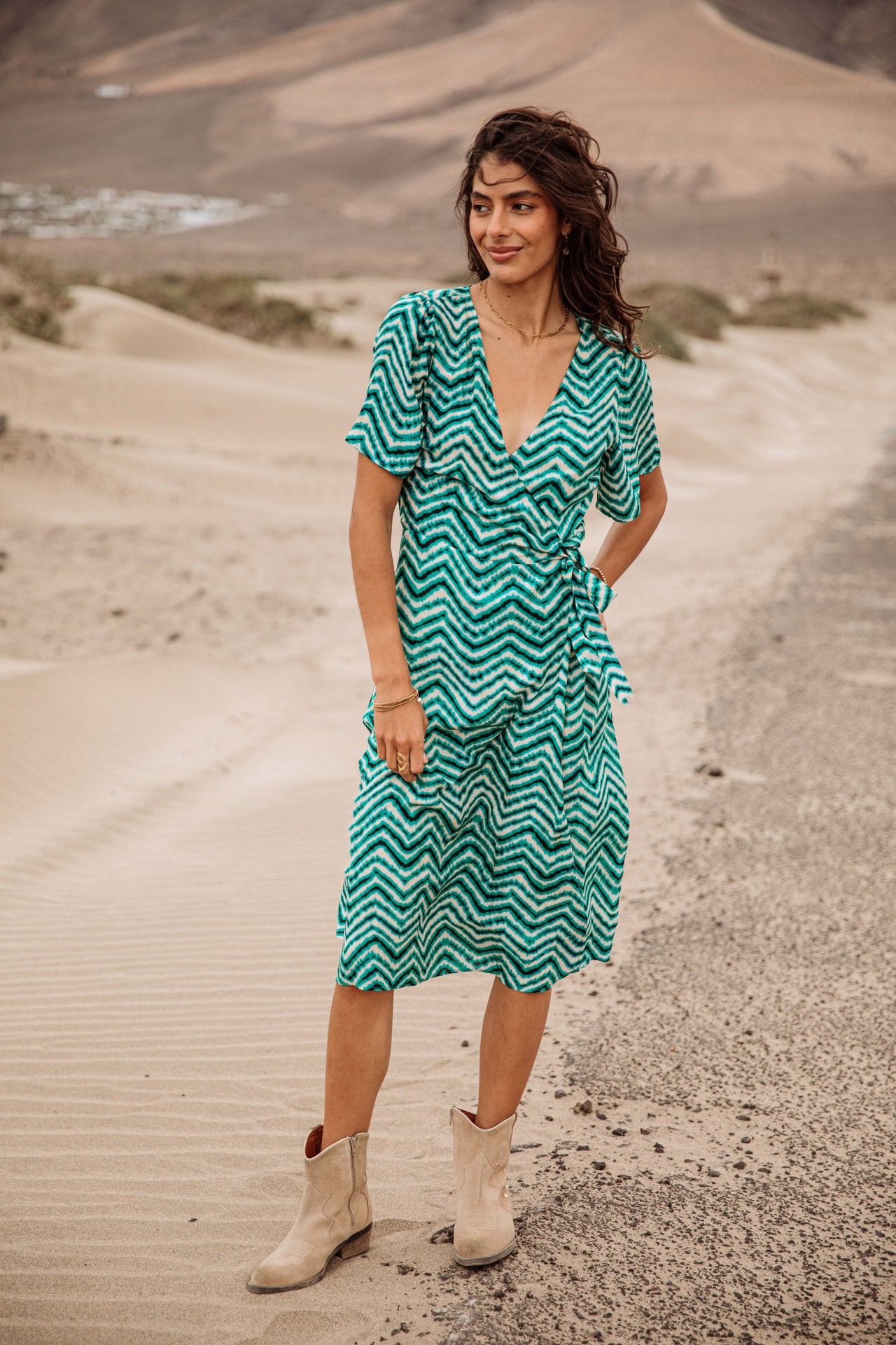 Robe cache-cœur Frau Rifa Dunely aqua sea | Freeman T. Porter