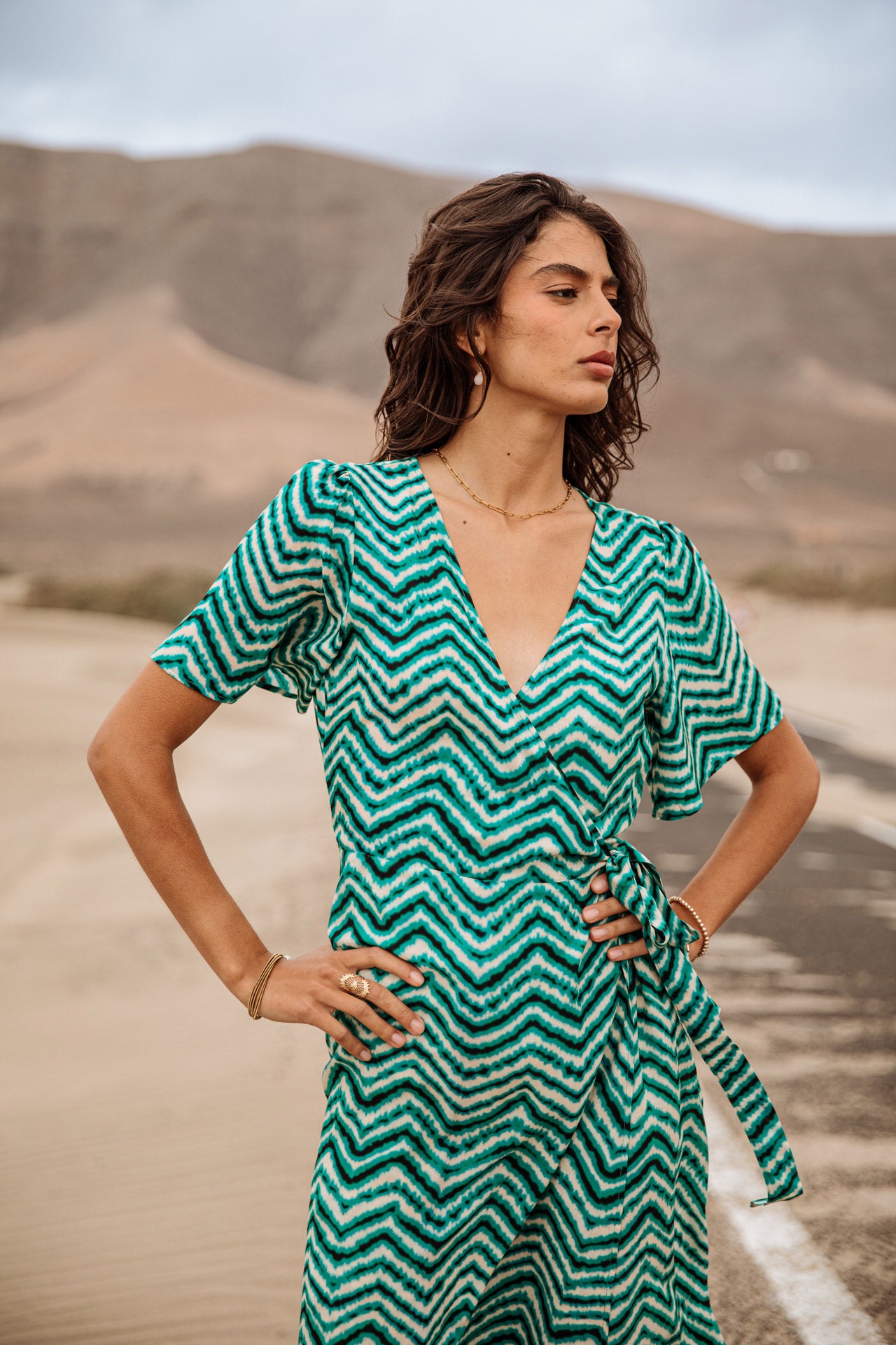 Robe cache-cœur Frau Rifa Dunely aqua sea | Freeman T. Porter
