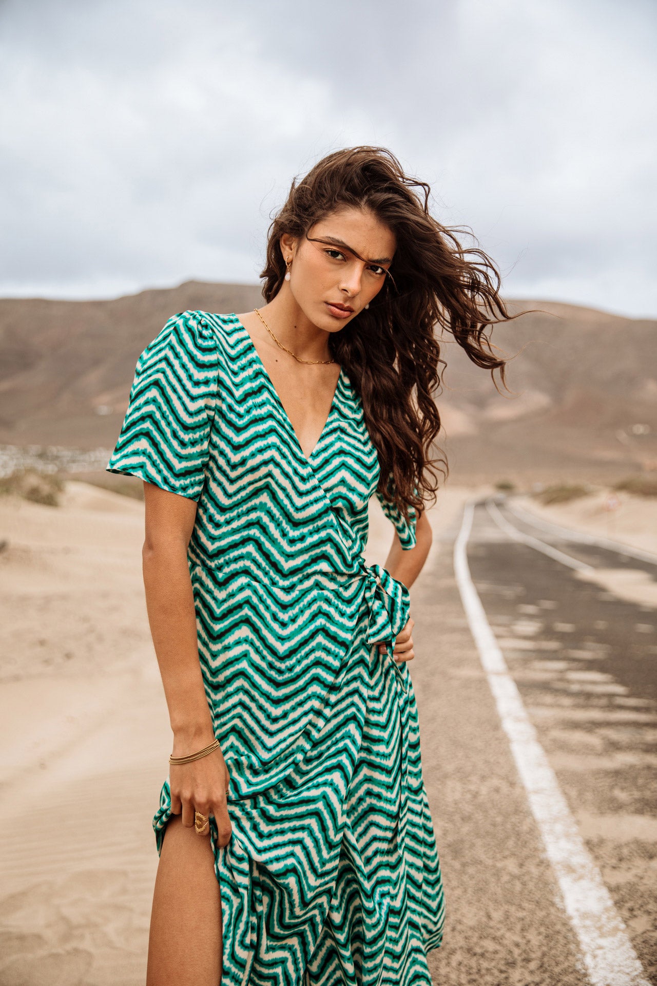 Robe cache-cœur Frau Rifa Dunely aqua sea | Freeman T. Porter