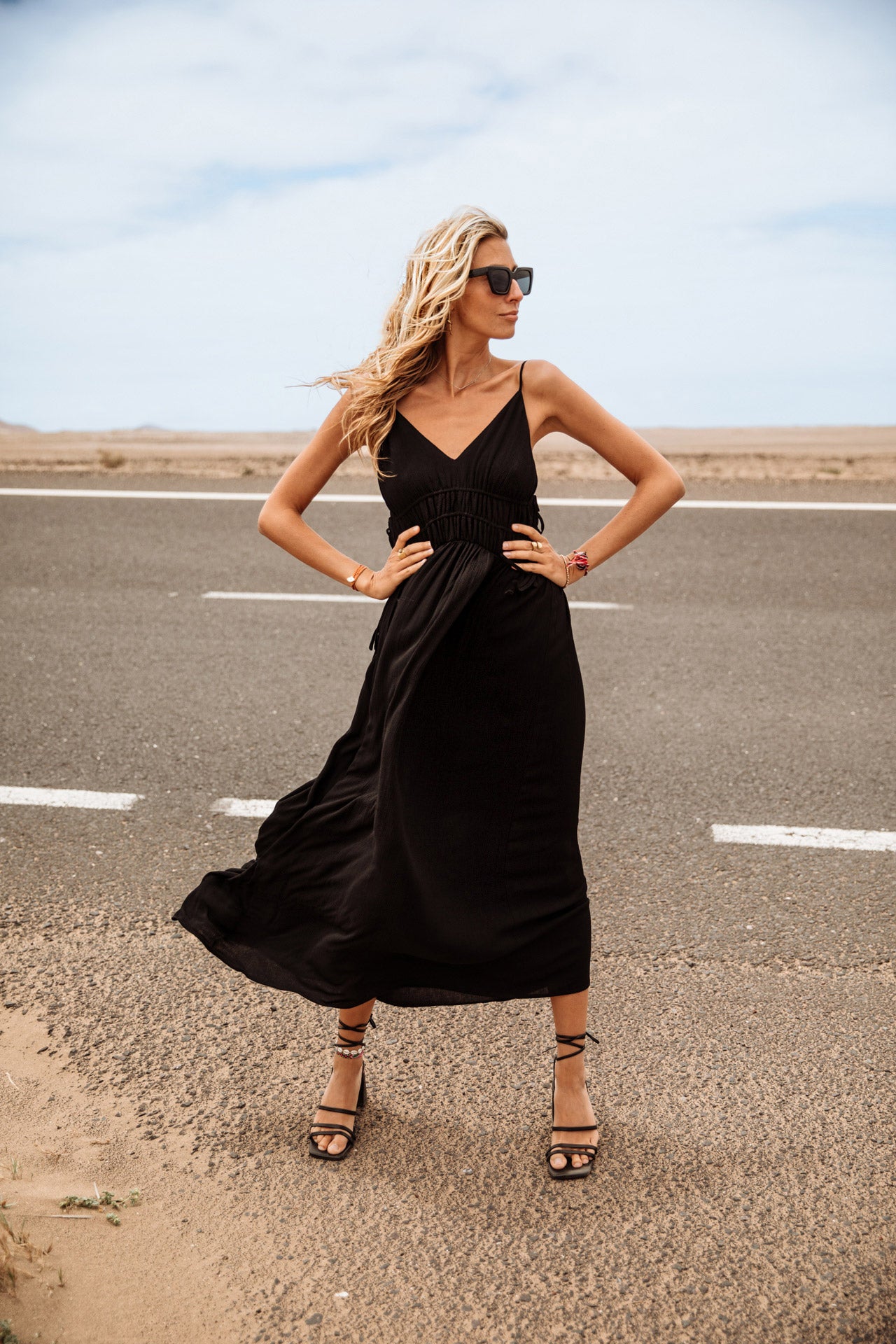 Robe à bretelles Femme Rizlene Plain black | Freeman T. Porter