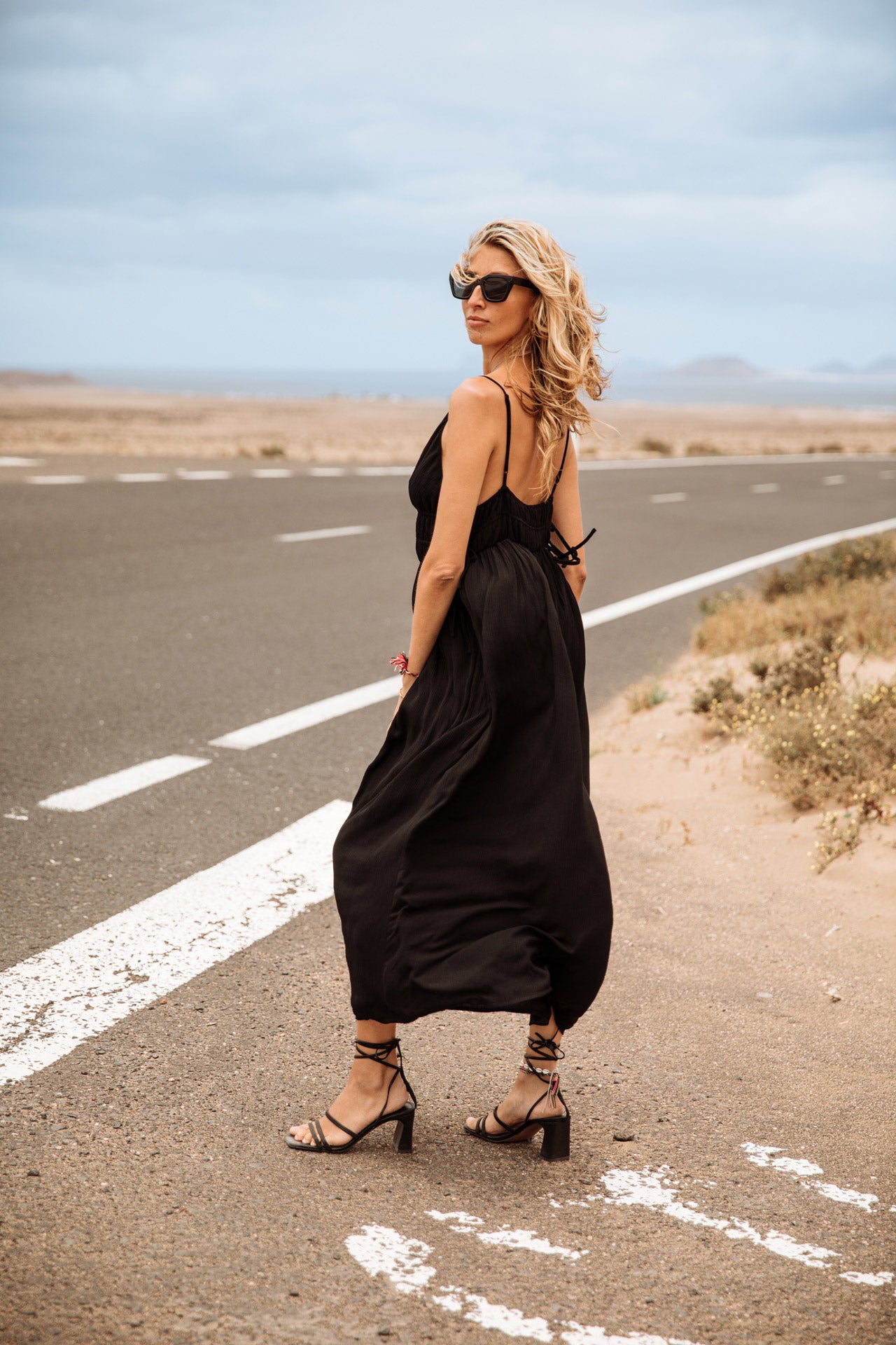 Robe à bretelles Femme Rizlene Plain black | Freeman T. Porter