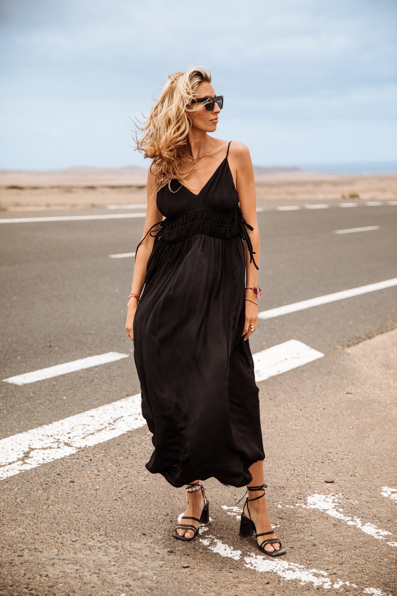 Robe à bretelles Femme Rizlene Plain black | Freeman T. Porter