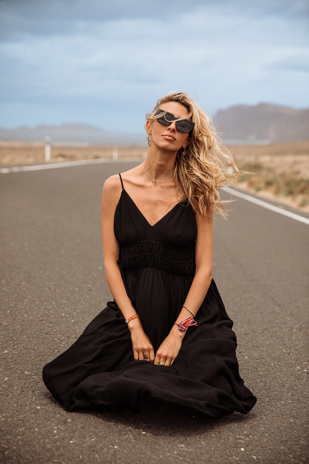 Robe à bretelles Femme Rizlene Plain black | Freeman T. Porter