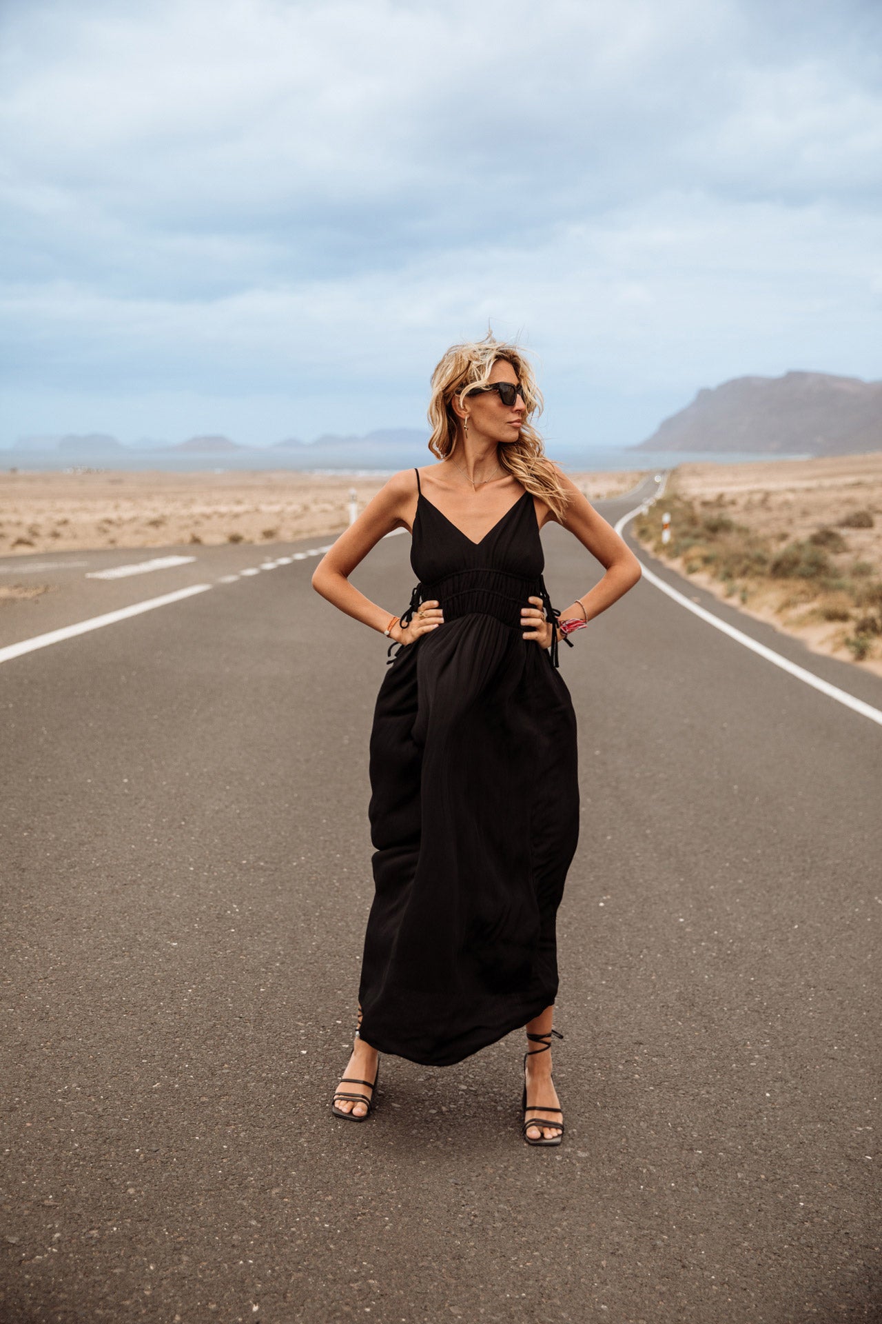 Robe à bretelles Femme Rizlene Plain black | Freeman T. Porter