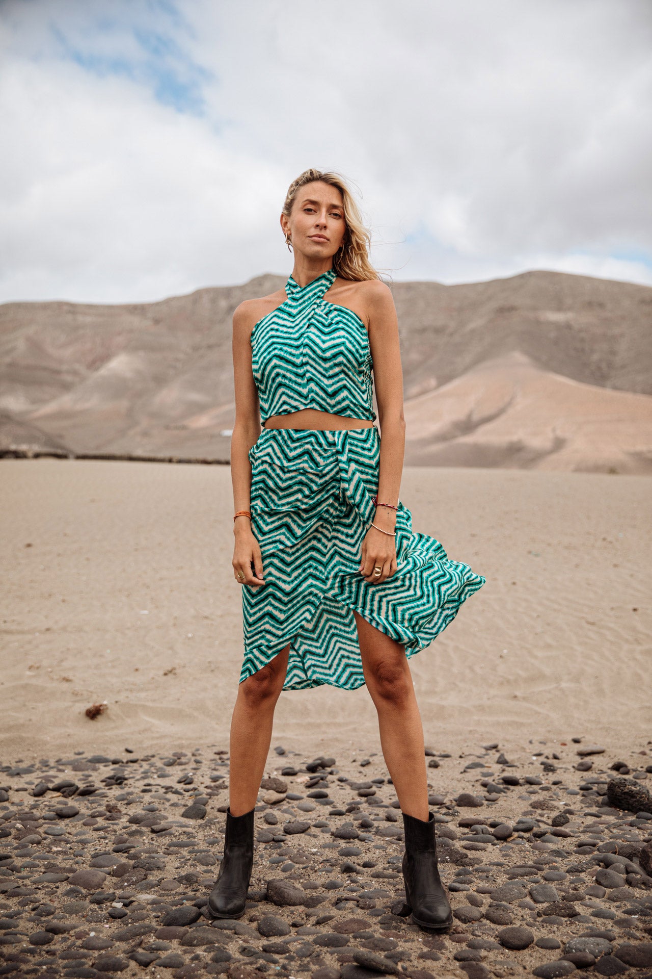 Jupe longue Femme Jopine Dunely aqua sea | Freeman T. Porter