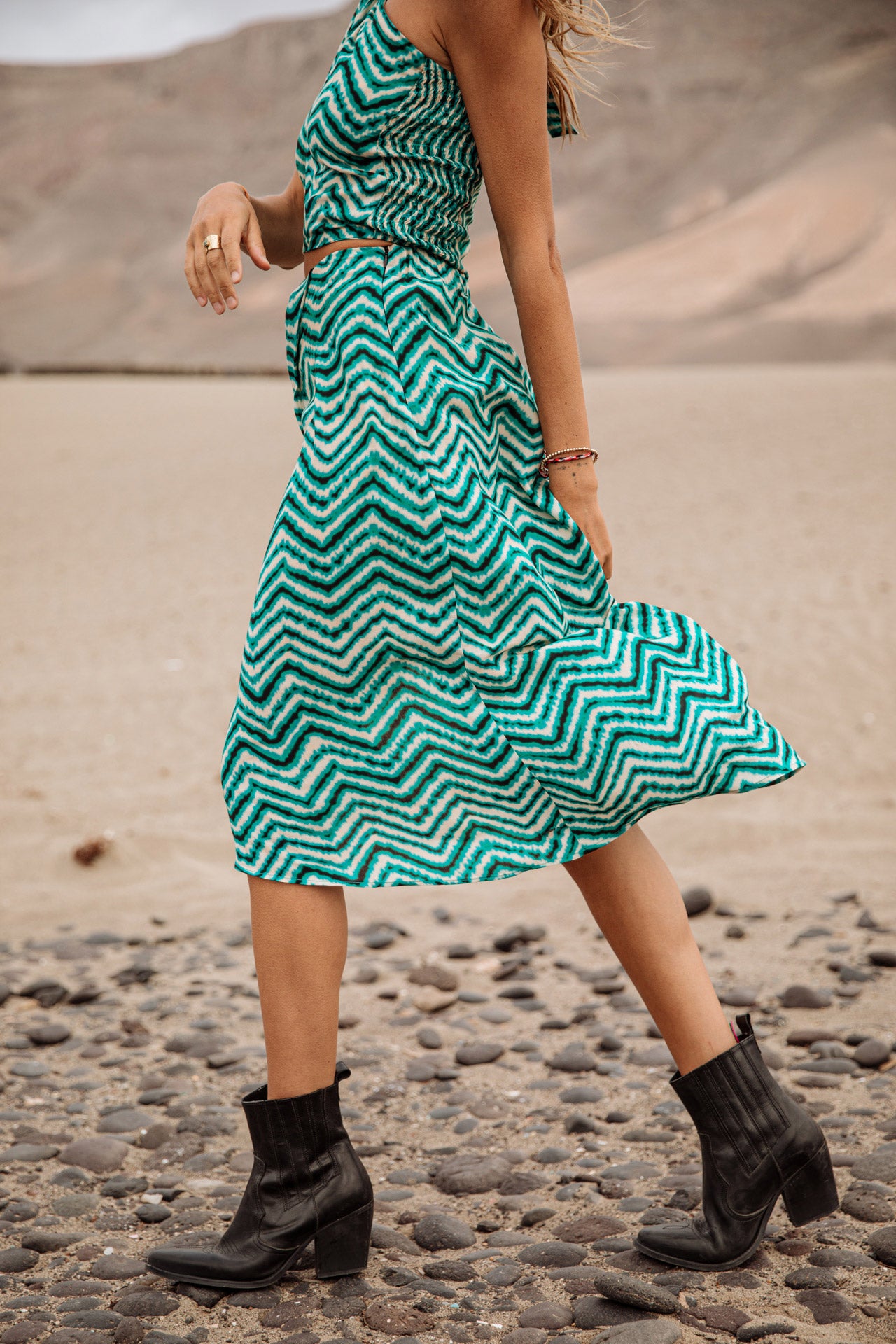 Jupe longue Femme Jopine Dunely aqua sea | Freeman T. Porter