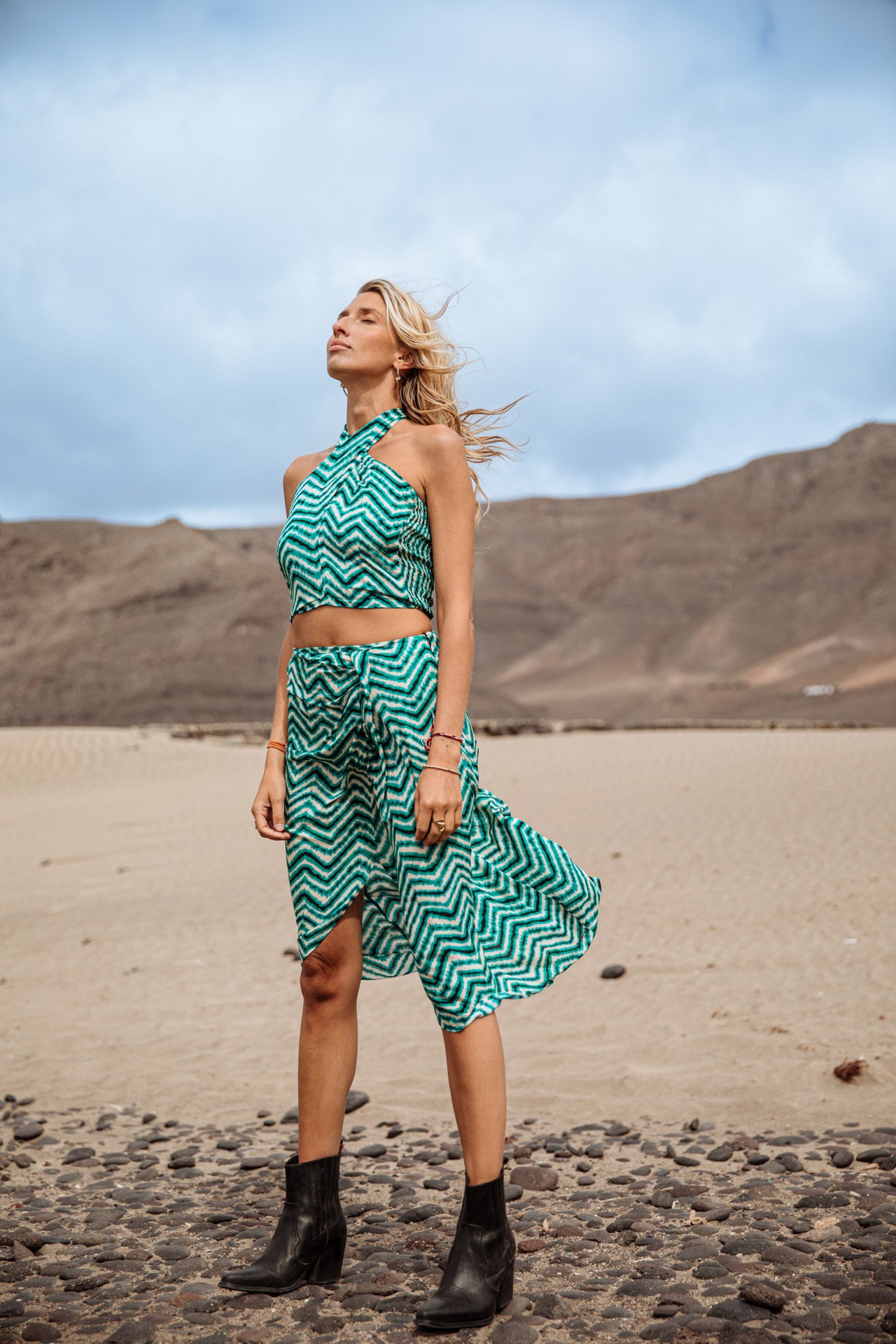 Jupe longue Femme Jopine Dunely aqua sea | Freeman T. Porter