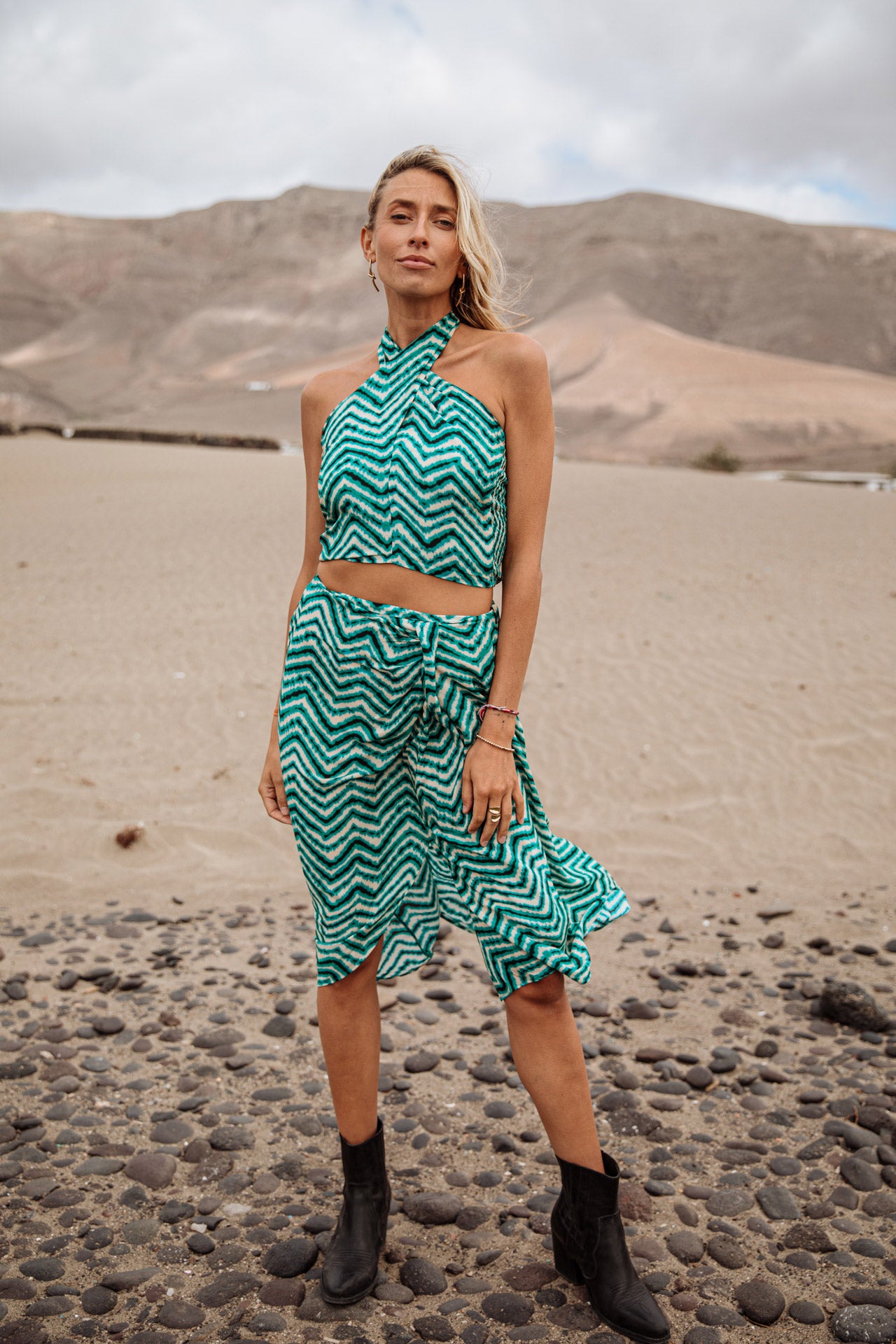 Jupe longue Femme Jopine Dunely aqua sea | Freeman T. Porter