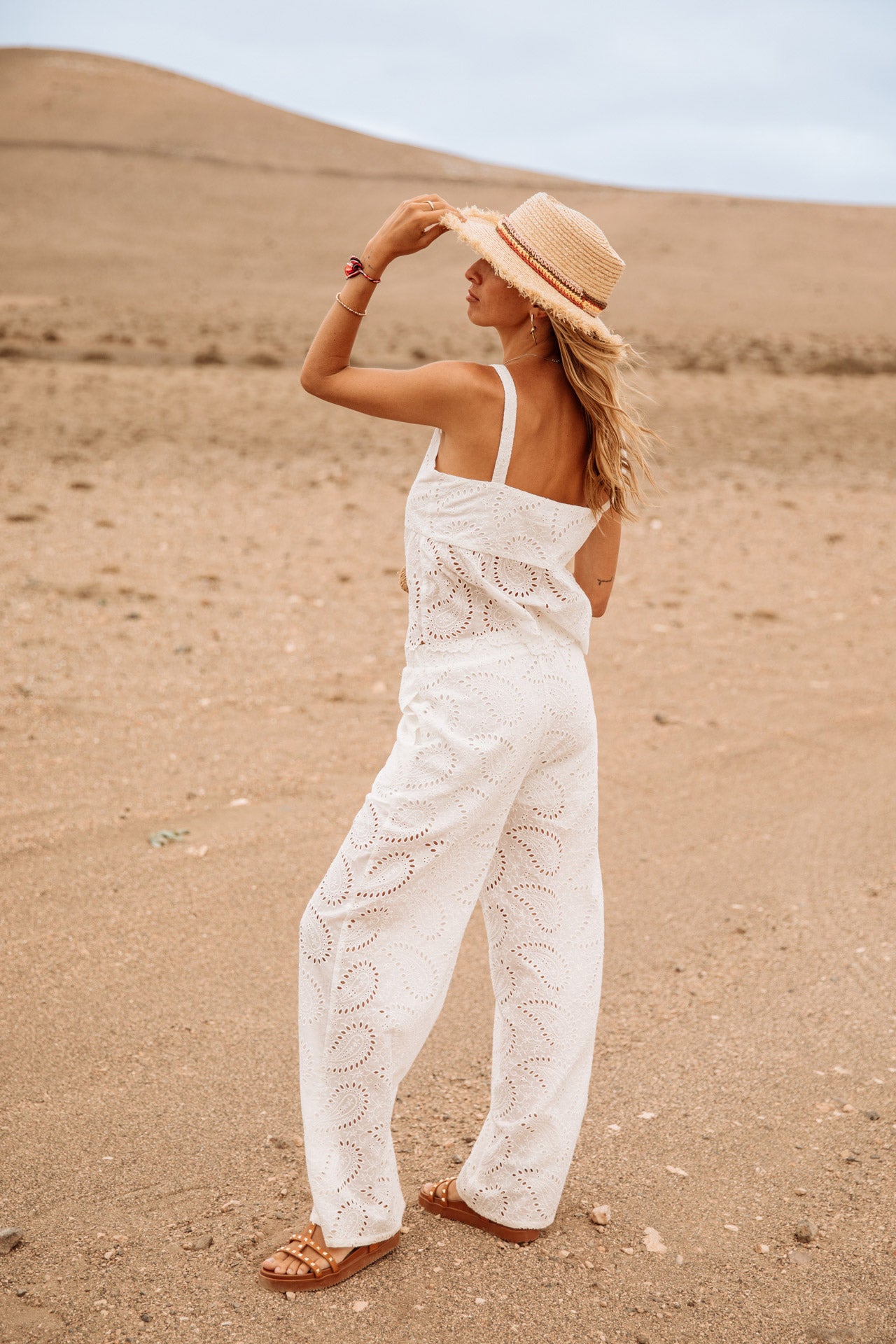 Top bretelles Mujer Troya Lace white | Freeman T. Porter