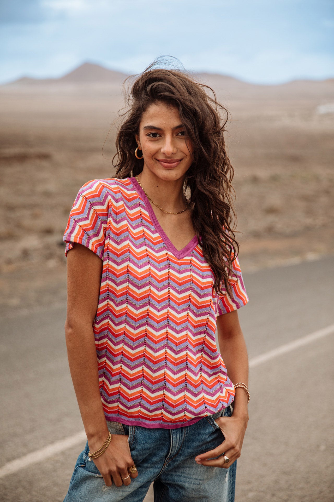 Camiseta de ganchillo Mujer Tanisse Waves original | Freeman T. Porter