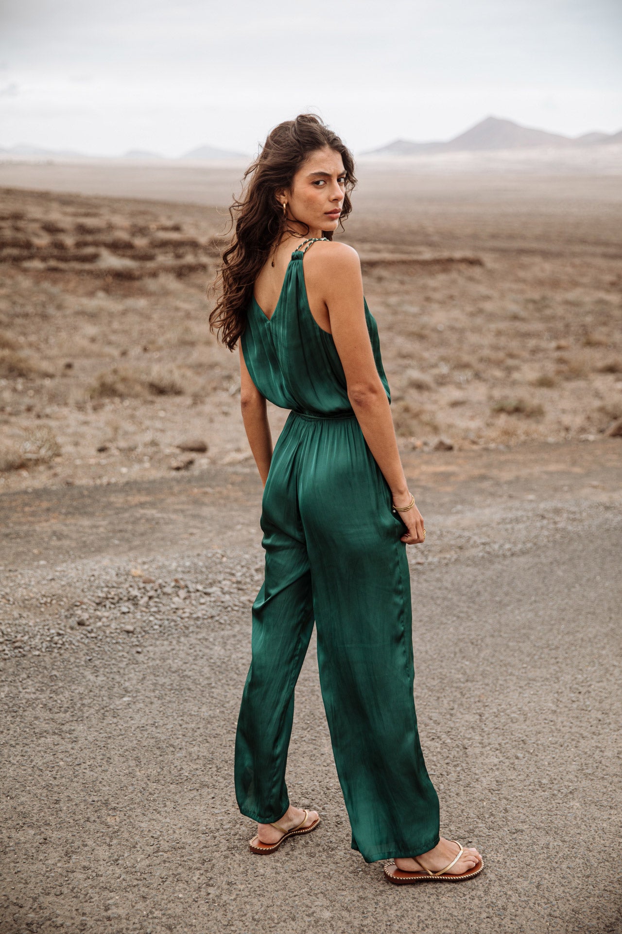 Combinaison palazzo Femme Carlane Plain Color thyme | Freeman T. Porter