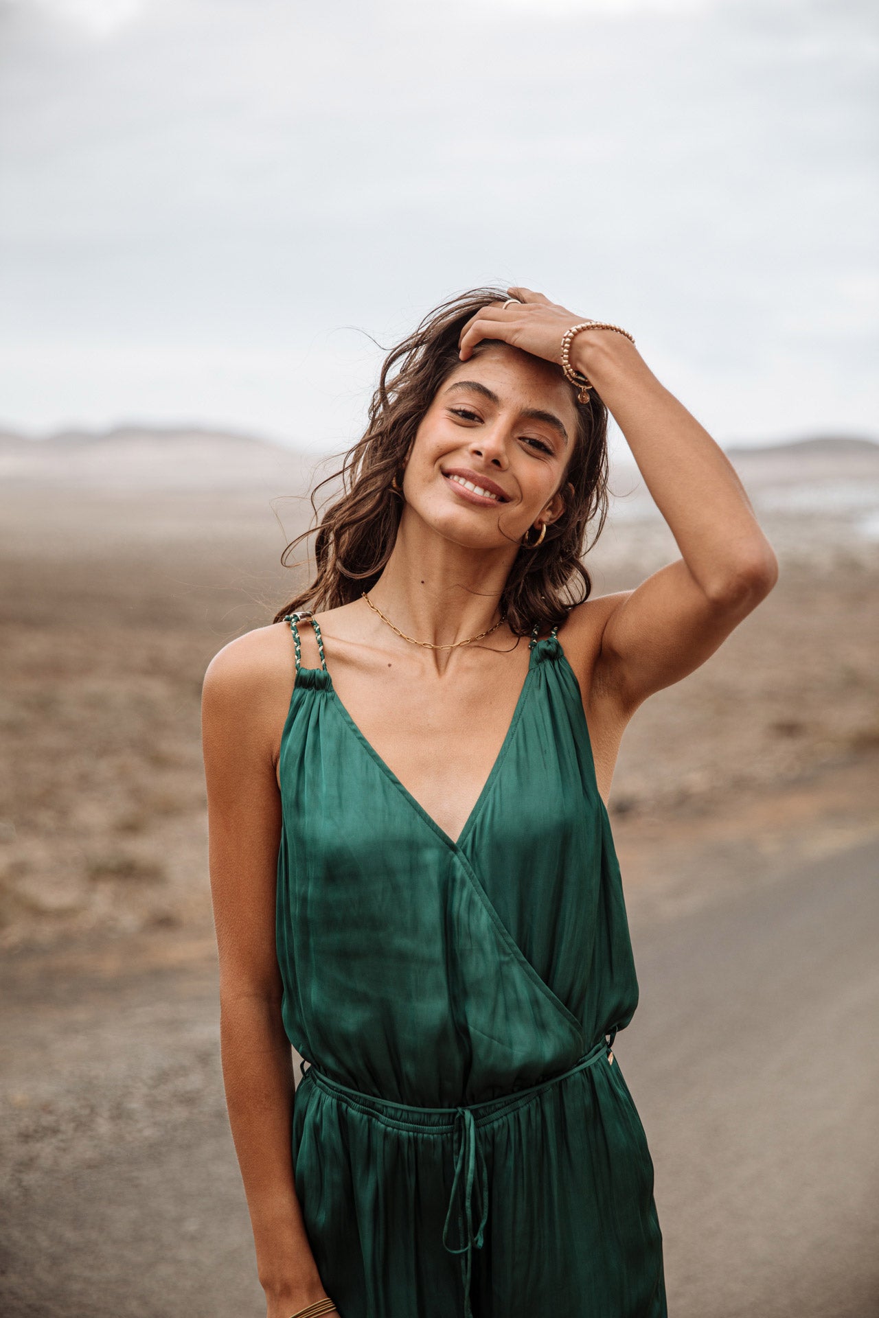 Combinaison palazzo Femme Carlane Plain Color thyme | Freeman T. Porter