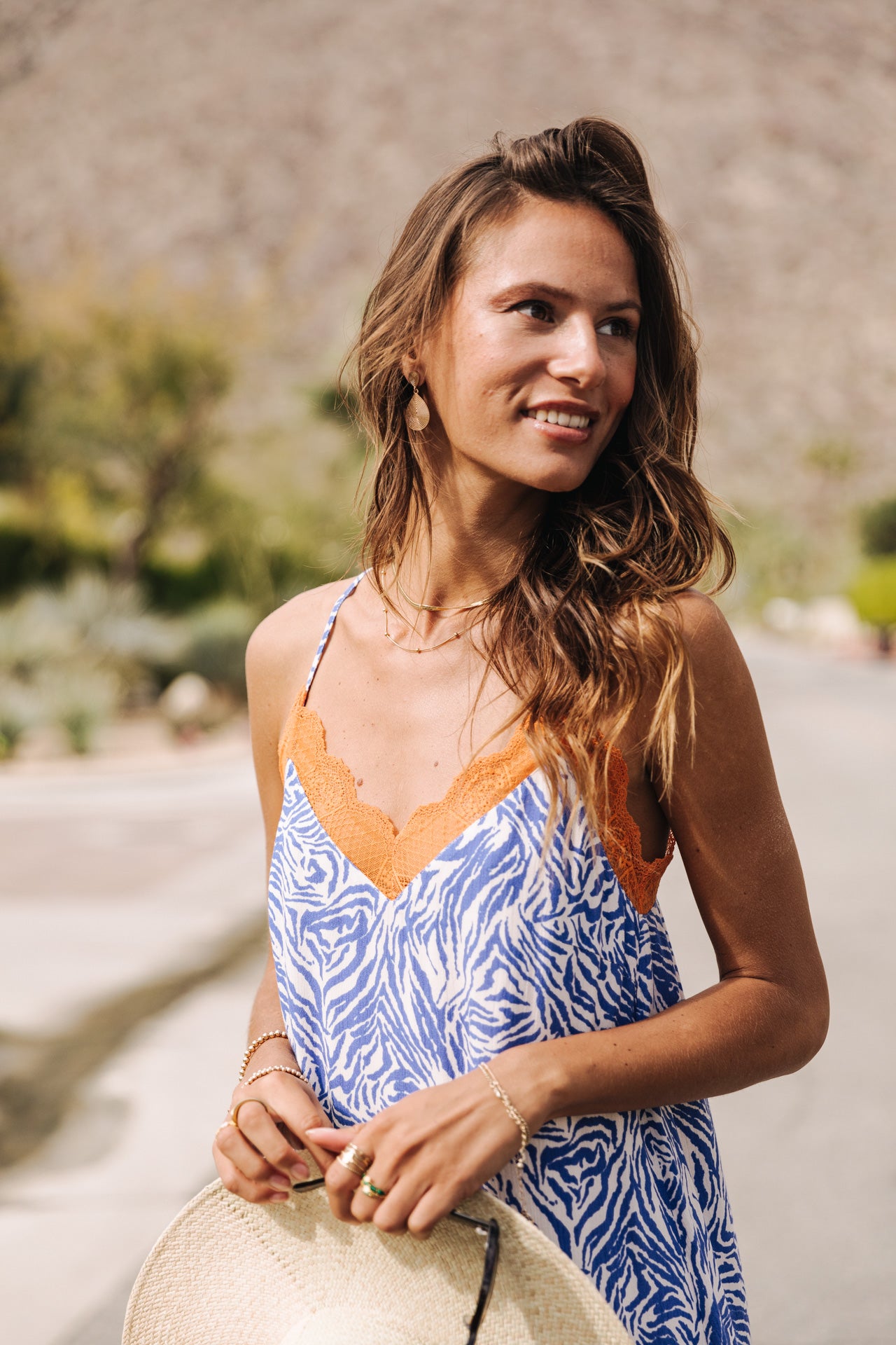 Robe nuisette Femme Mia Zebrure dazzling blue | Freeman T. Porter