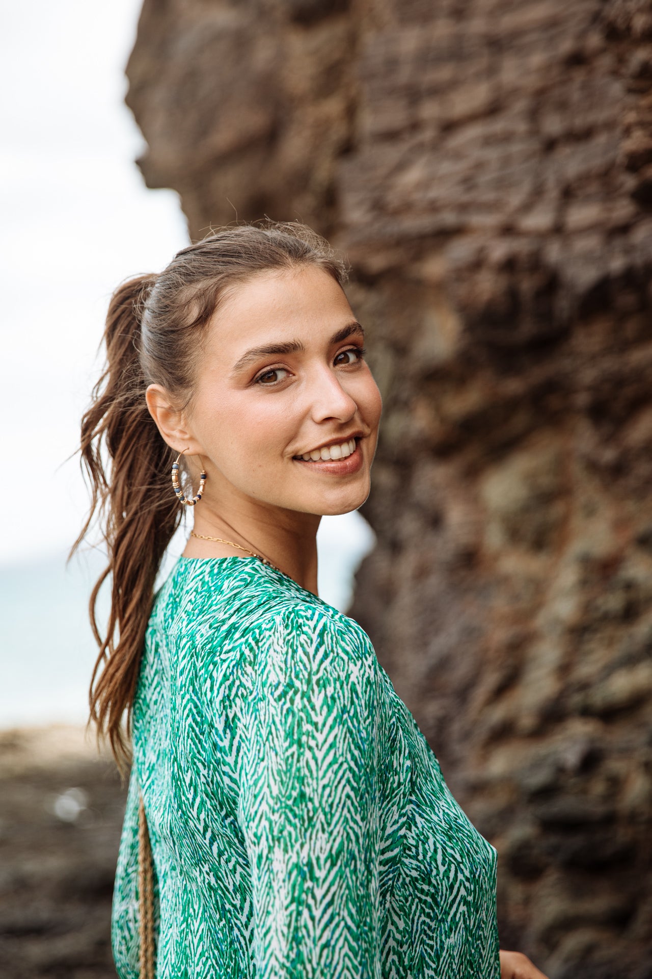 Robe courte ample Frau Juna Tigrea tropical green | Freeman T. Porter