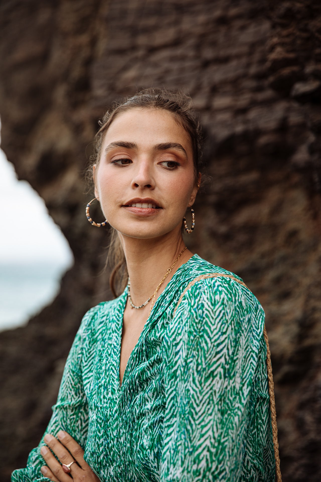 Robe courte ample Frau Juna Tigrea tropical green | Freeman T. Porter