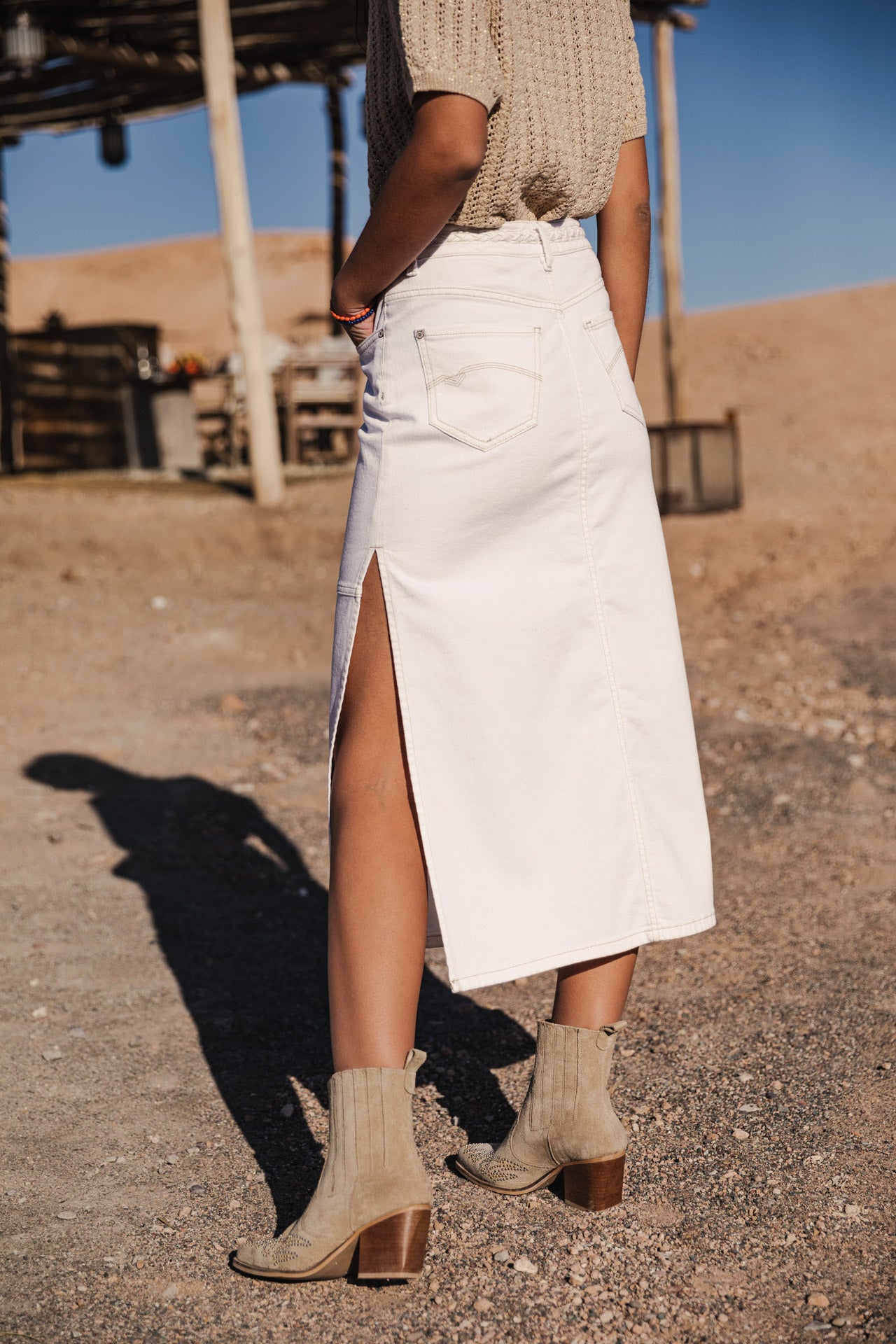 Jupe longue Femme Carla Andalousia off white | Freeman T. Porter