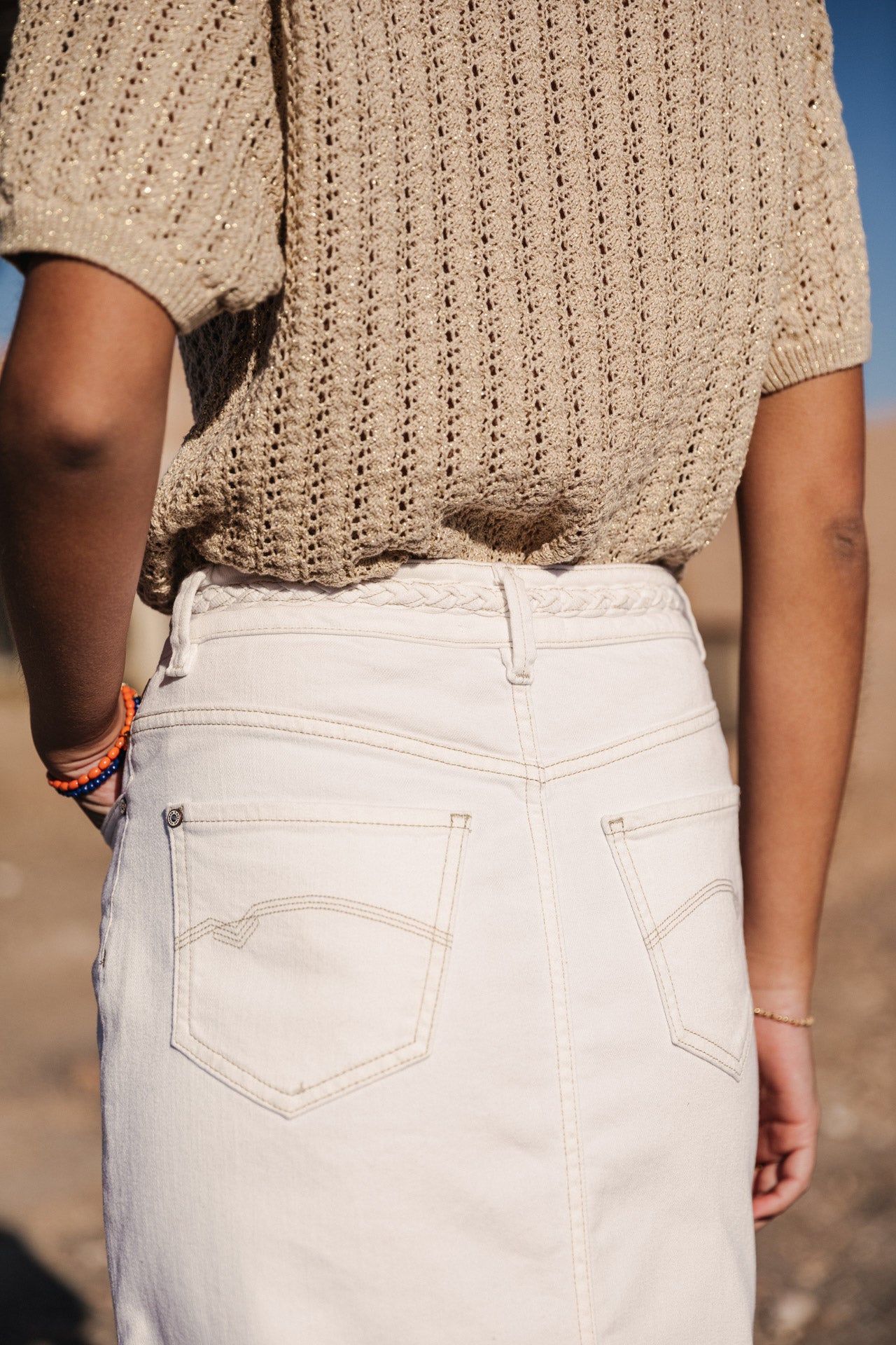 Jupe longue Femme Carla Andalousia off white | Freeman T. Porter