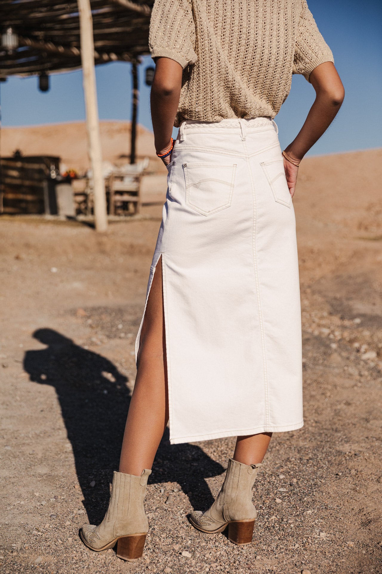 Jupe longue Femme Carla Andalousia off white | Freeman T. Porter