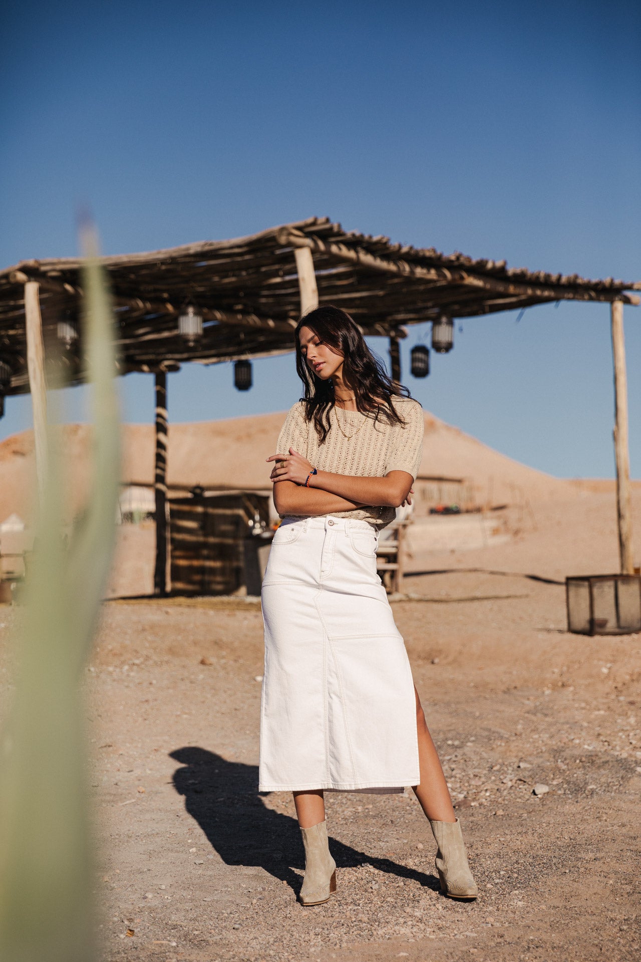 Jupe longue Femme Carla Andalousia off white | Freeman T. Porter