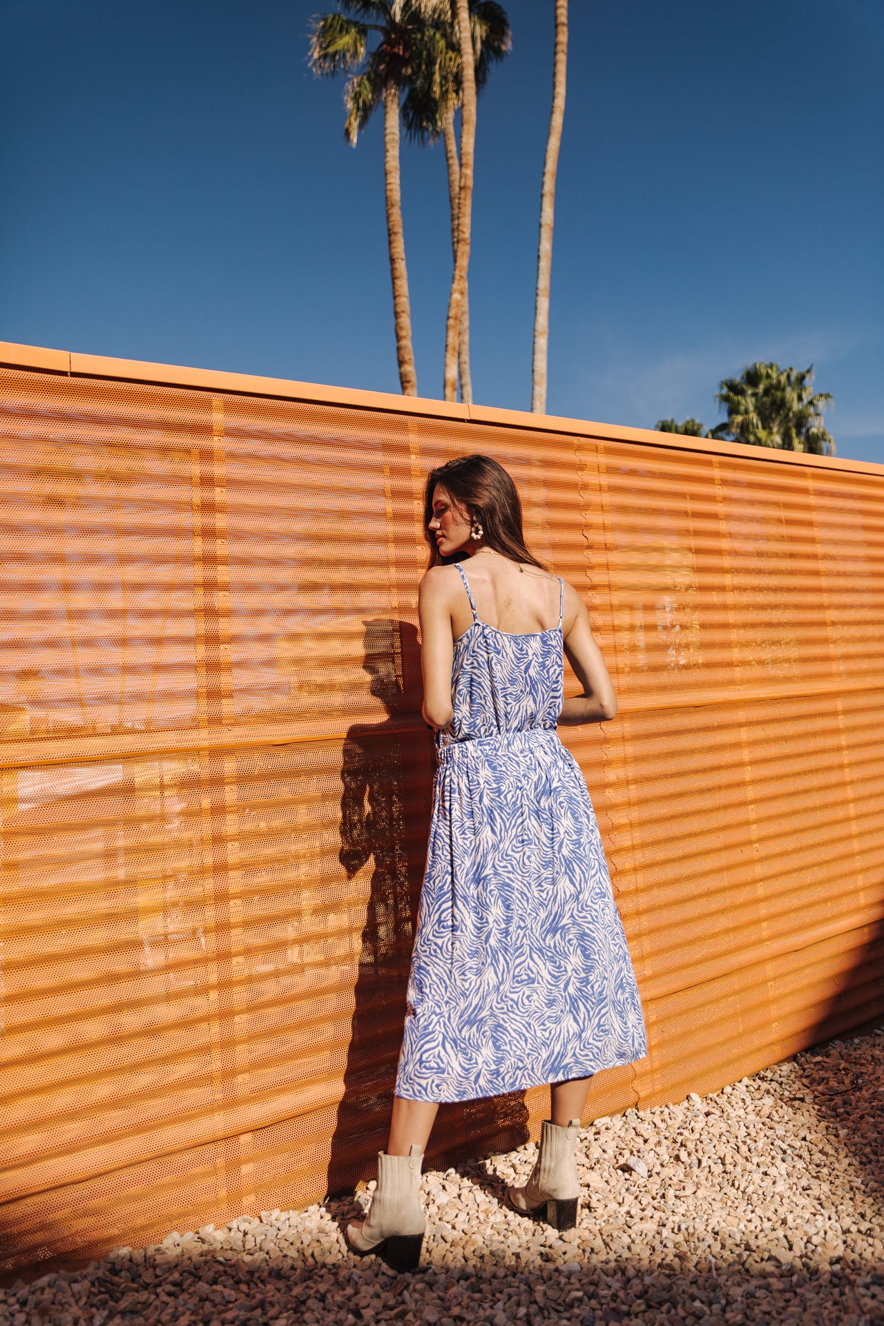 Jupe mi-longue Femme Jaiss Zebrure dazzling blue | Freeman T. Porter