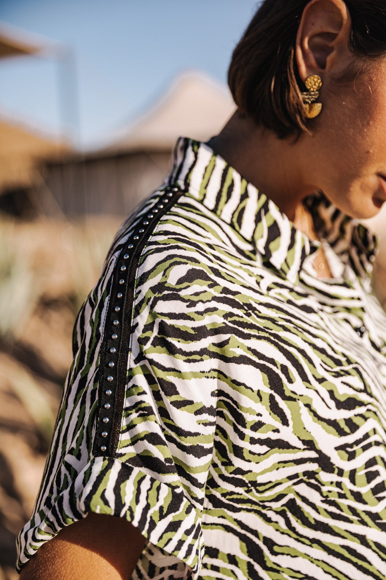 Robe chemise Mujer Raffia Tigerly calla green | Freeman T. Porter