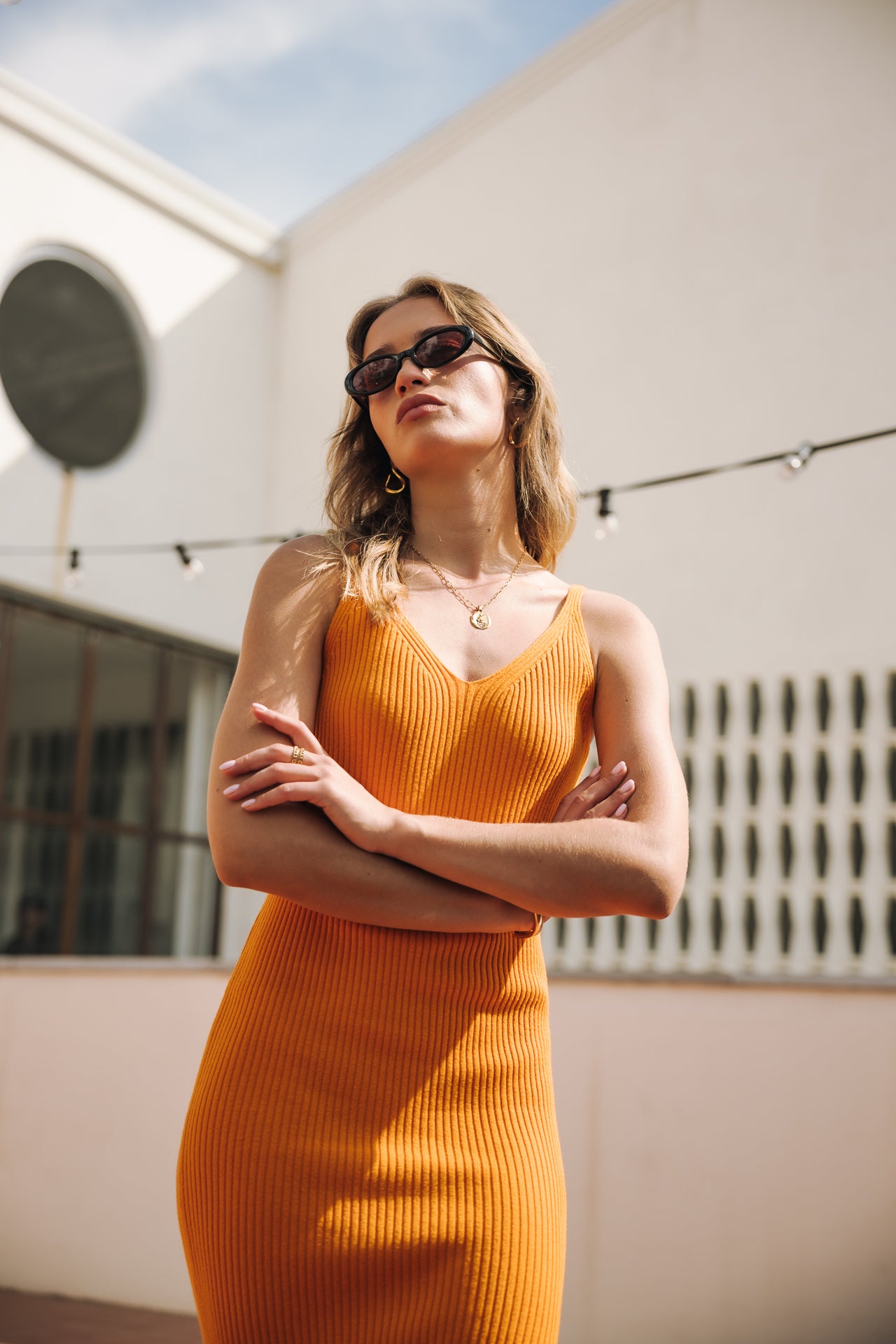 Robe maille Femme Ribea Rib flame orange | Freeman T. Porter