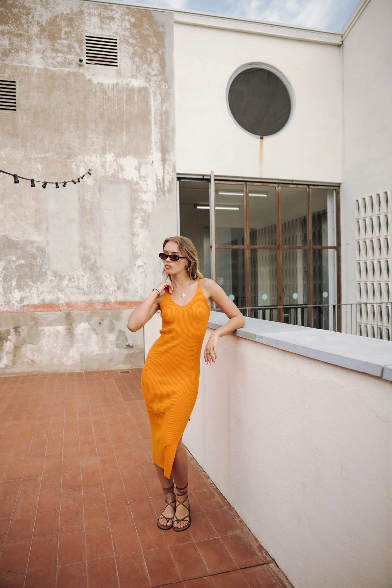 Robe maille Femme Ribea Rib flame orange | Freeman T. Porter