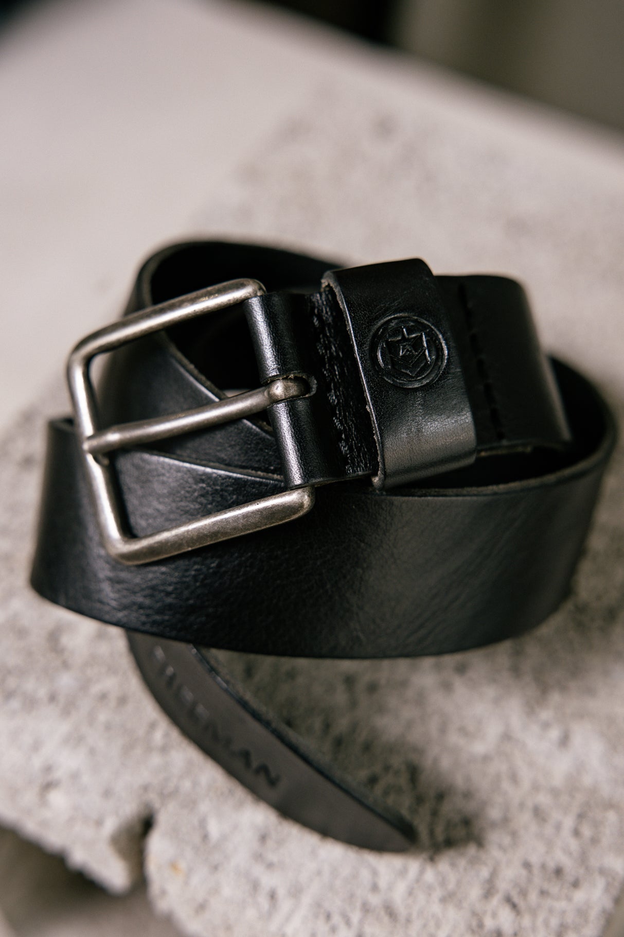 Cinturón de cuero Hombres Agust black | Freeman T. Porter