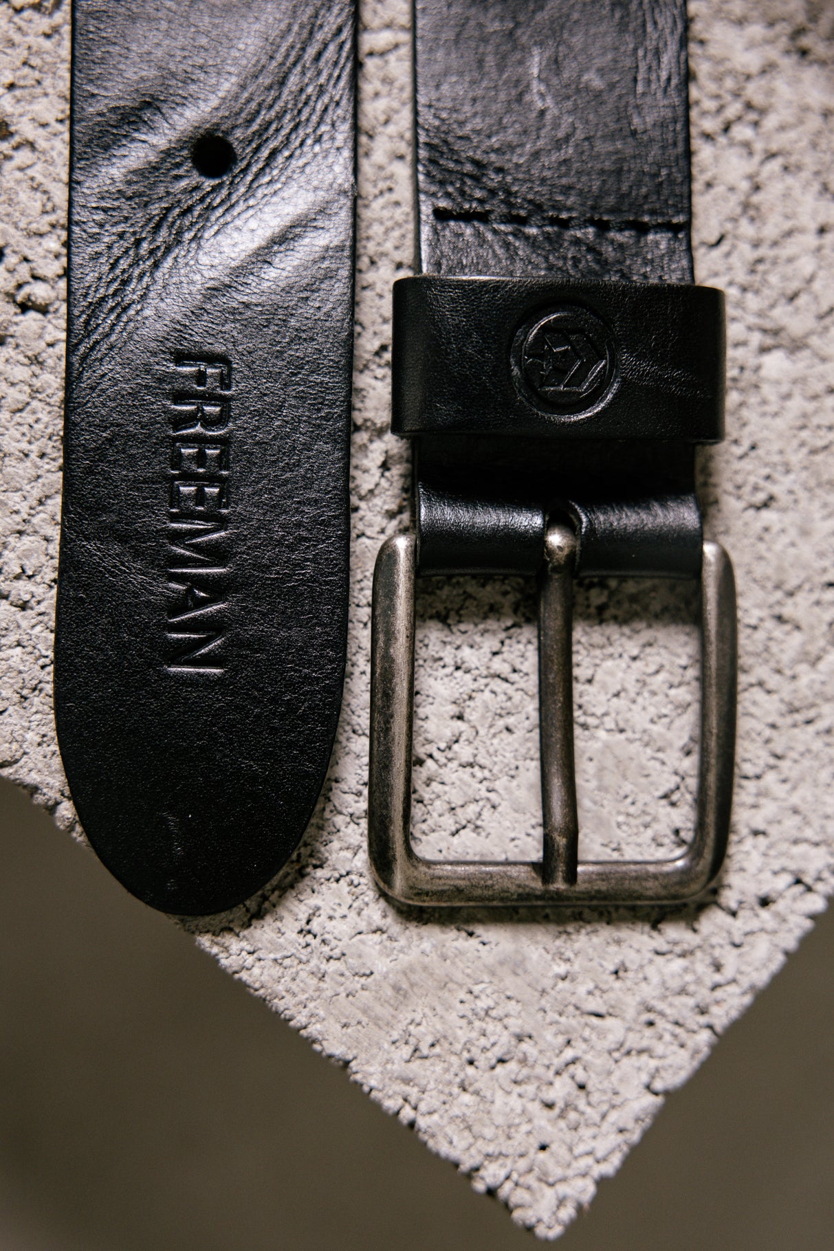Ceinture en cuir Homme Agust black | Freeman T. Porter