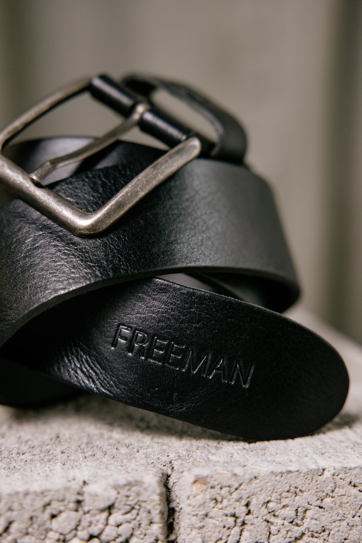 Ceinture en cuir Homme Agust black | Freeman T. Porter