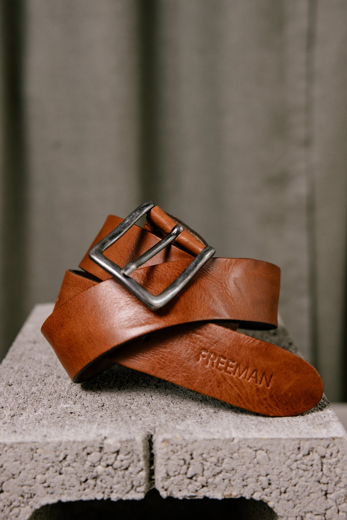 Ceinture en cuir Homme Agust cognac | Freeman T. Porter