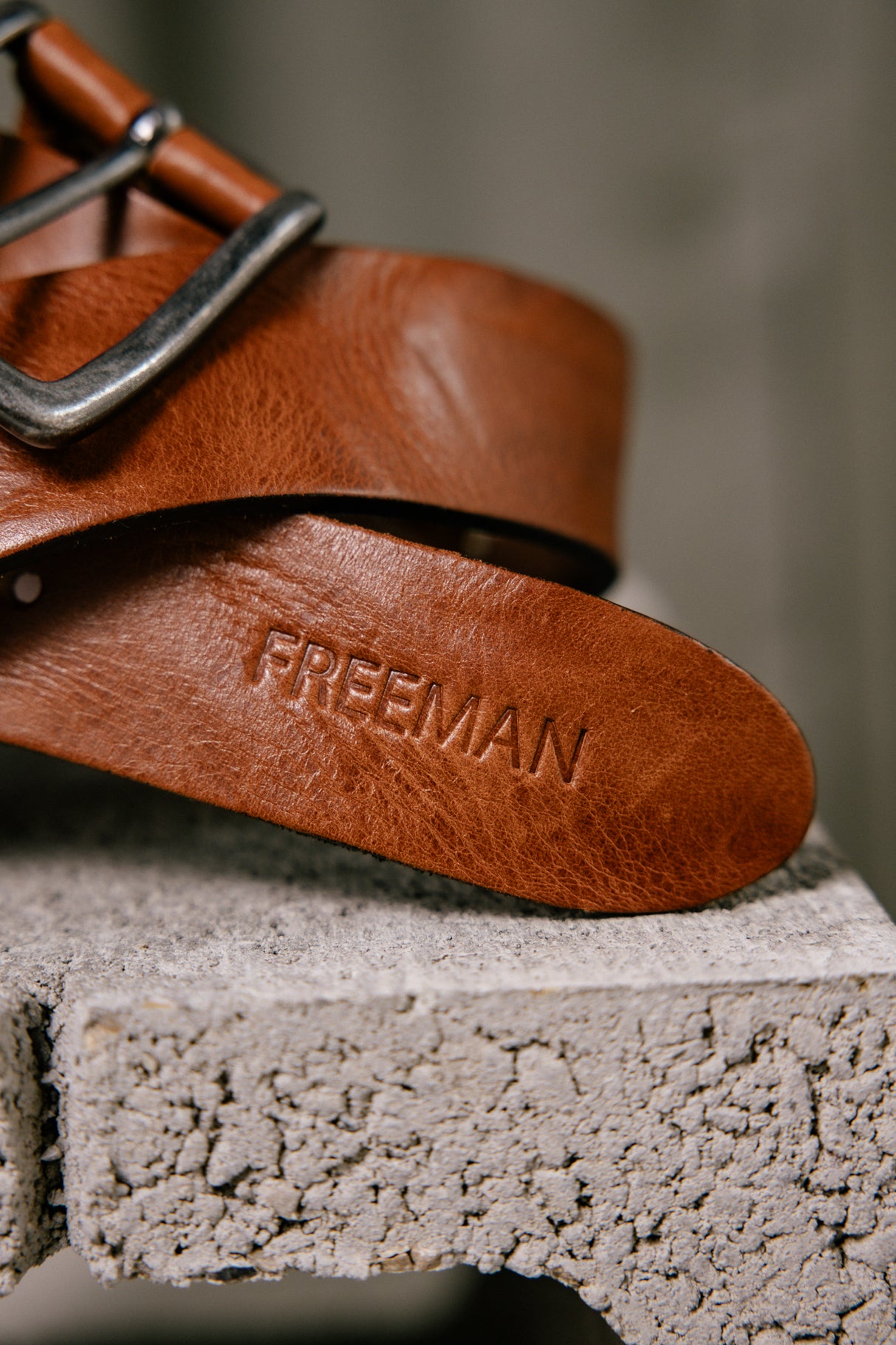 Ceinture en cuir Homme Agust cognac | Freeman T. Porter