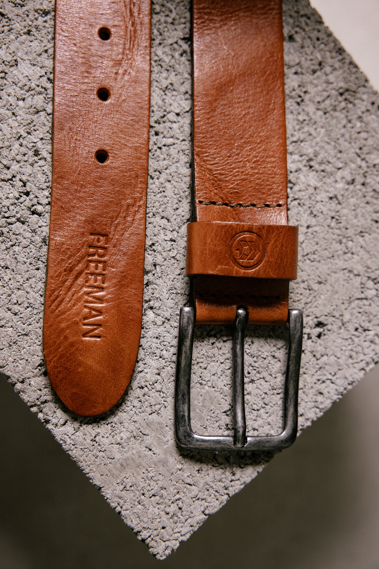 Ceinture en cuir Homme Agust cognac | Freeman T. Porter