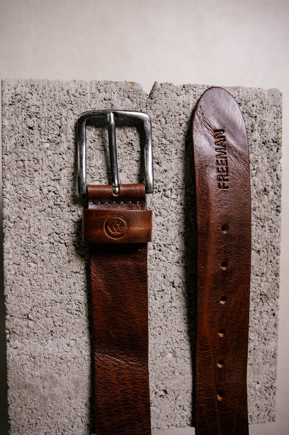 Cinturón de cuero Hombres Agust brown | Freeman T. Porter