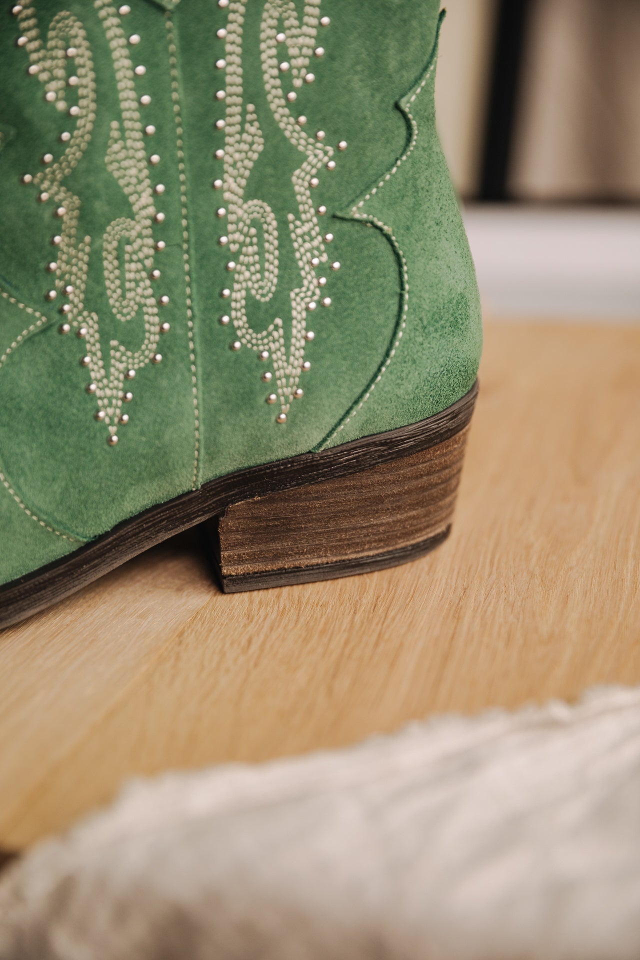 Boots Woman Laurene Suede sage green | Freeman T. Porter