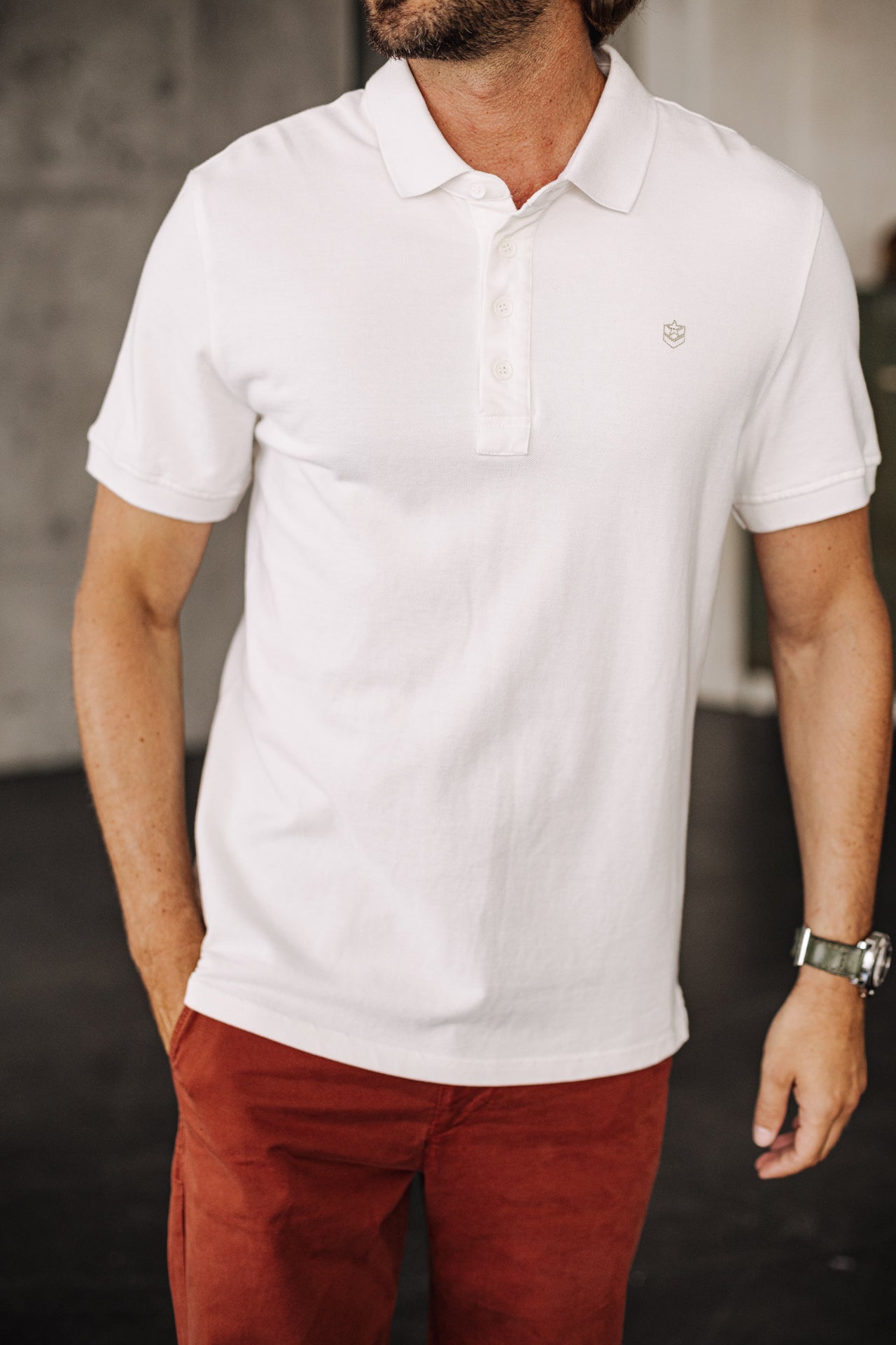 Polo brodé Homme Tadley Icon white | Freeman T. Porter