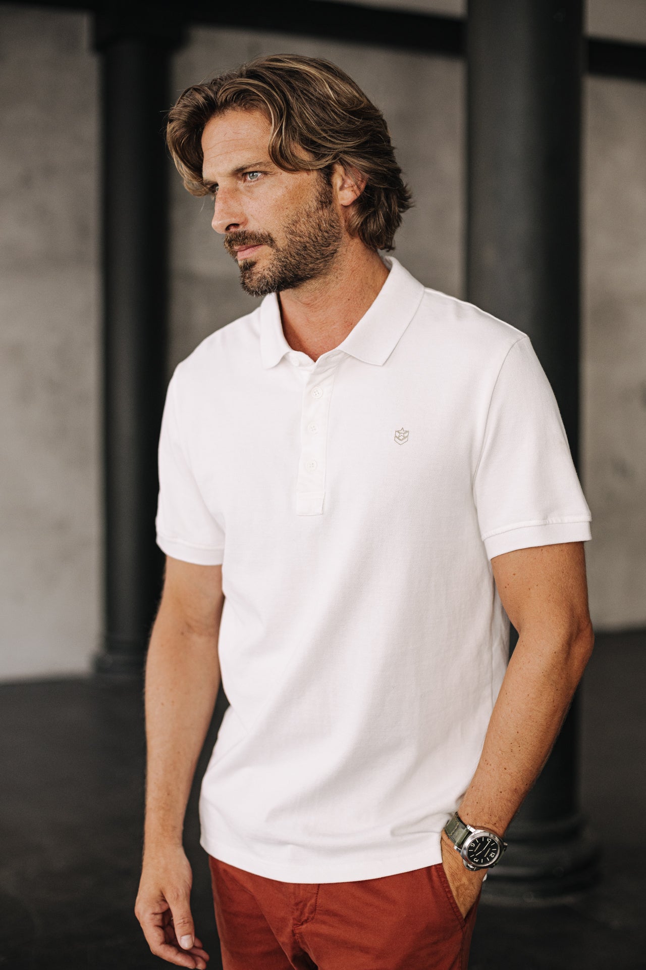 Polo brodé Homme Tadley Icon white | Freeman T. Porter