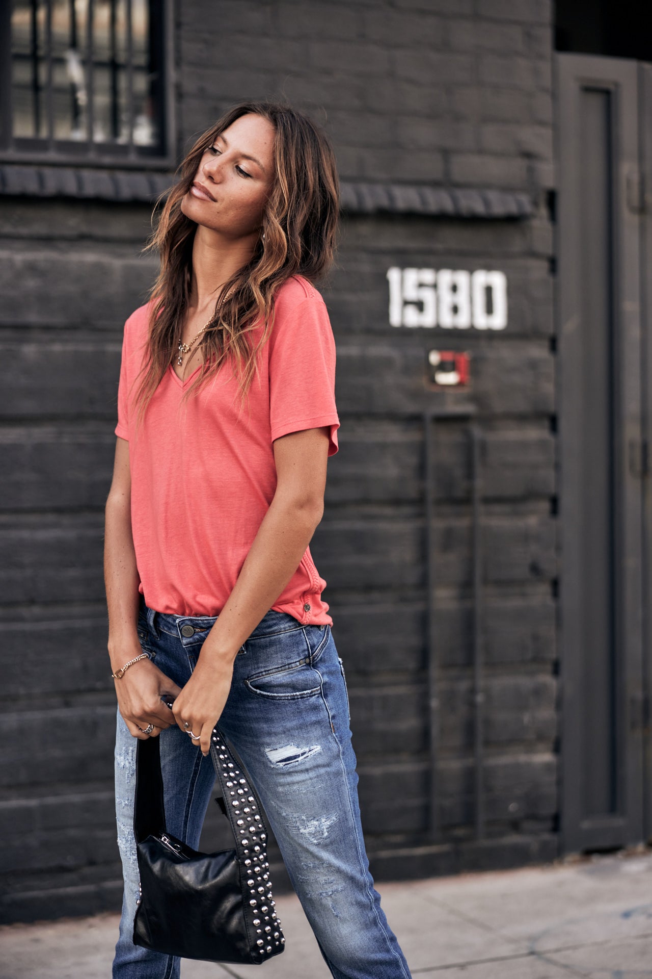 T-Shirt manches courtes Femme Tobby Fancy hot coral | Freeman T. Porter