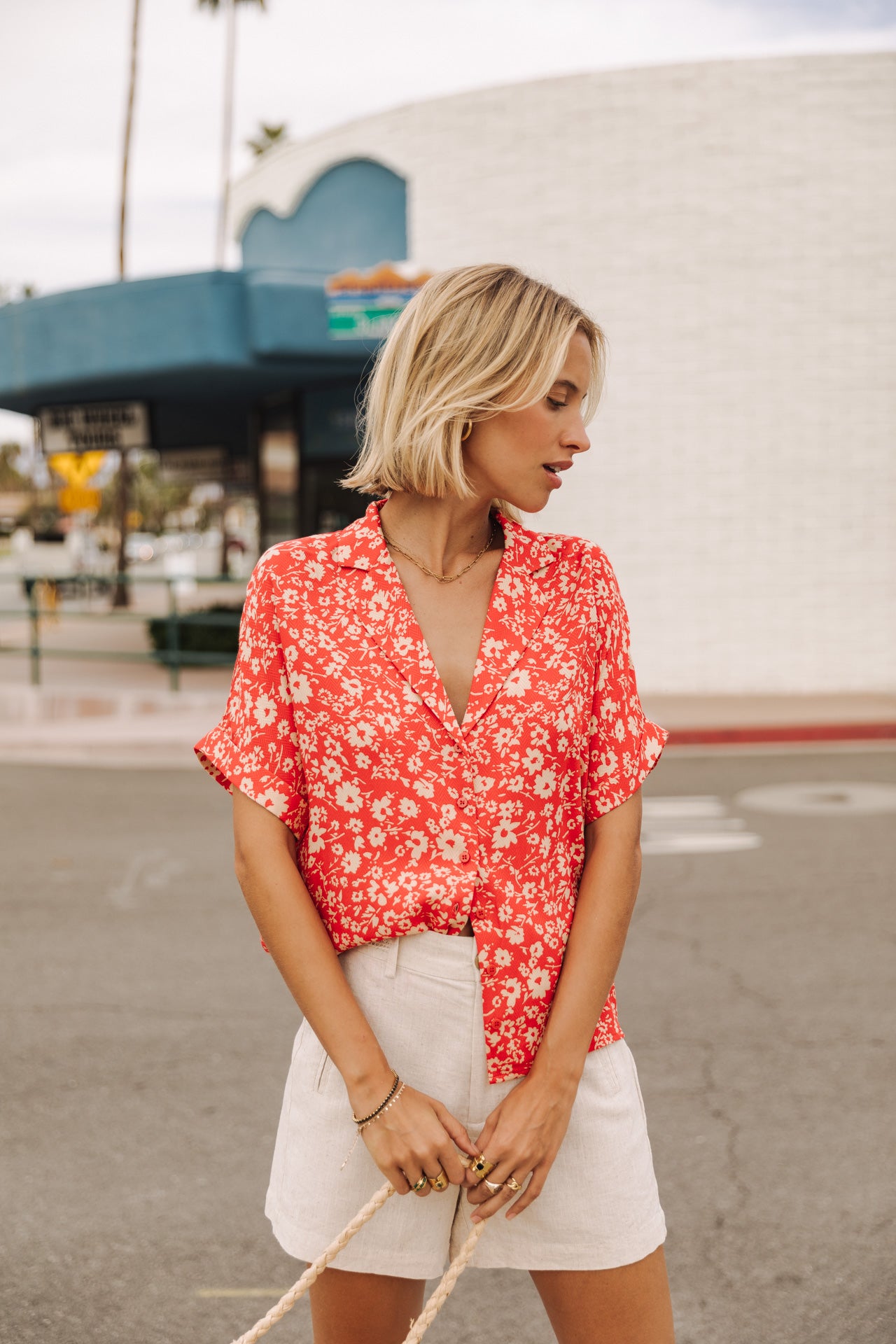 Chemise fleurie Femme Wina Daisy fiesta red | Freeman T. Porter