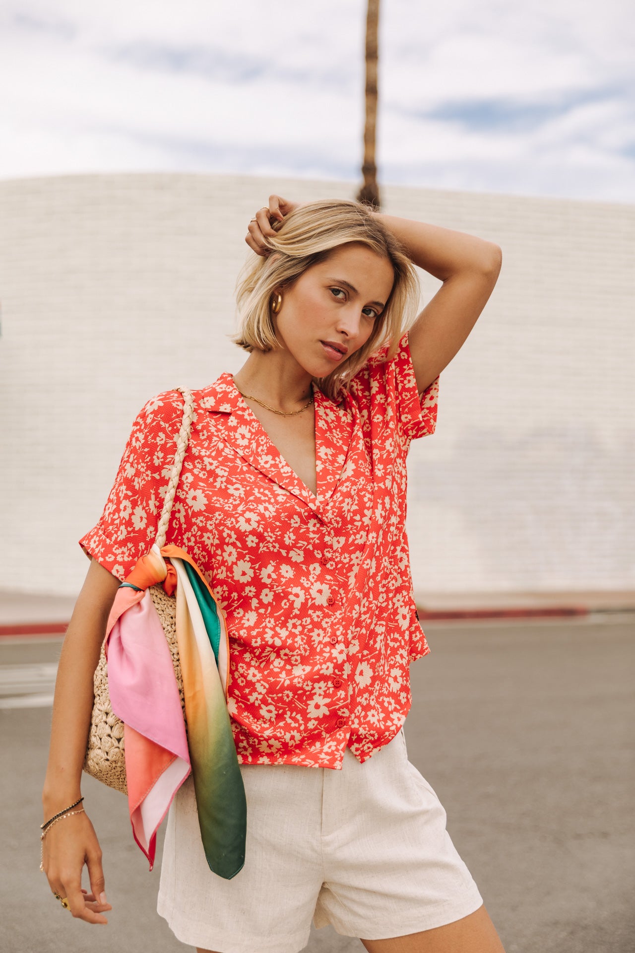 Chemise fleurie Femme Wina Daisy fiesta red | Freeman T. Porter