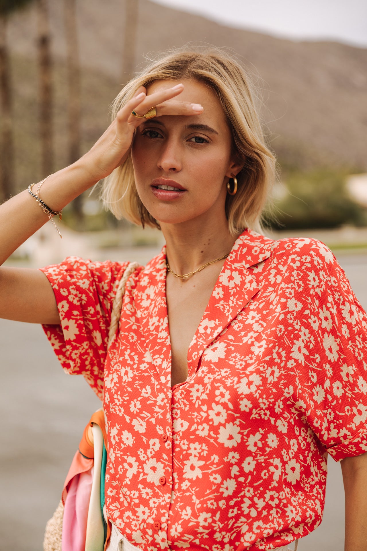 Chemise fleurie Femme Wina Daisy fiesta red | Freeman T. Porter