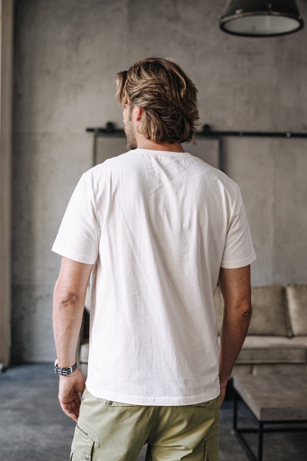 T-Shirt col V Men Ivander Chill egret | Freeman T. Porter