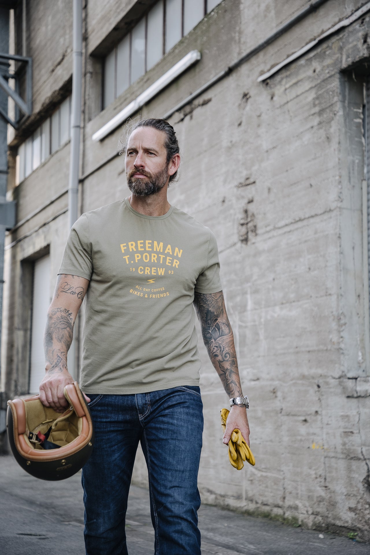 T-shirt Homme Ivander Crew deep lichen green | Freeman T. Porter