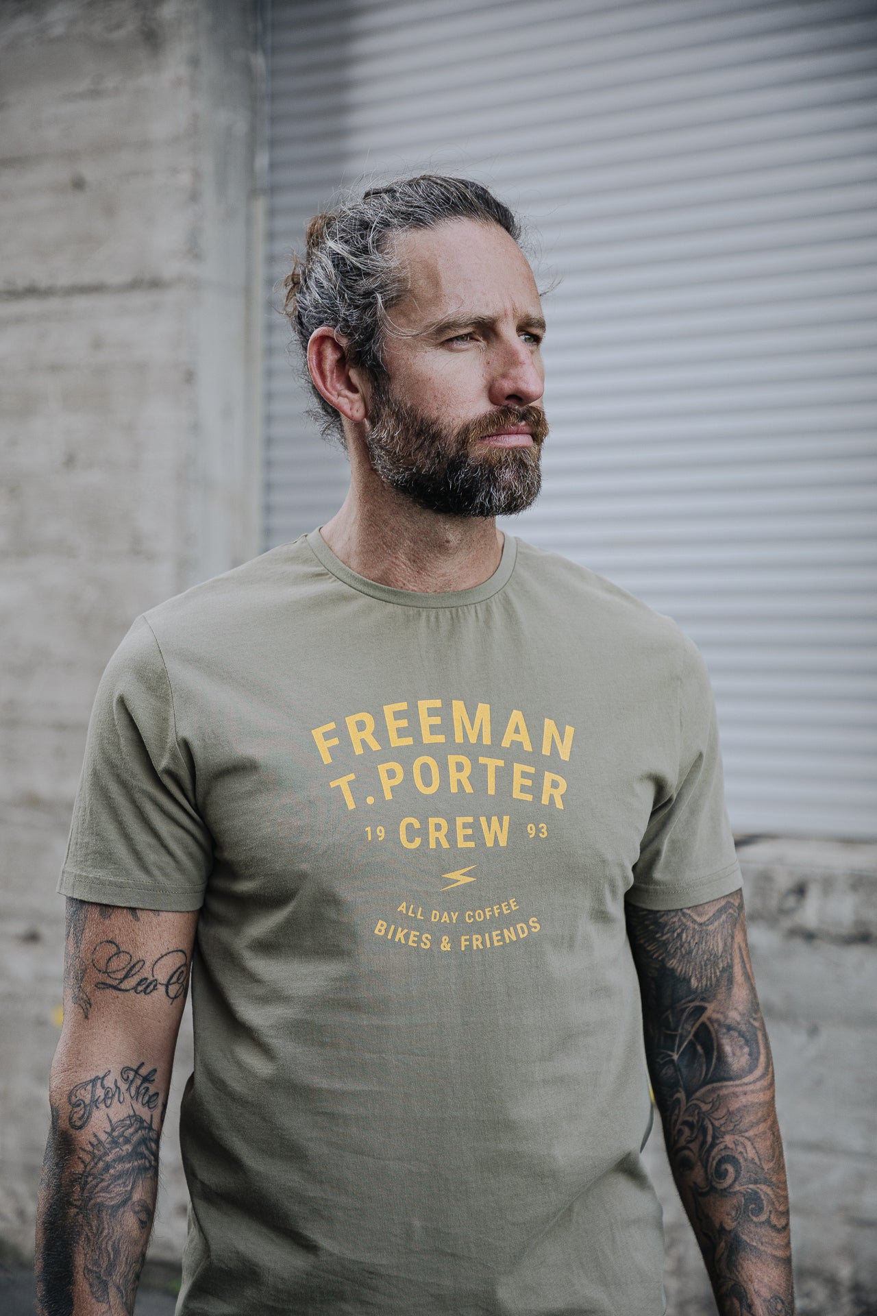 T-shirt Homme Ivander Crew deep lichen green | Freeman T. Porter