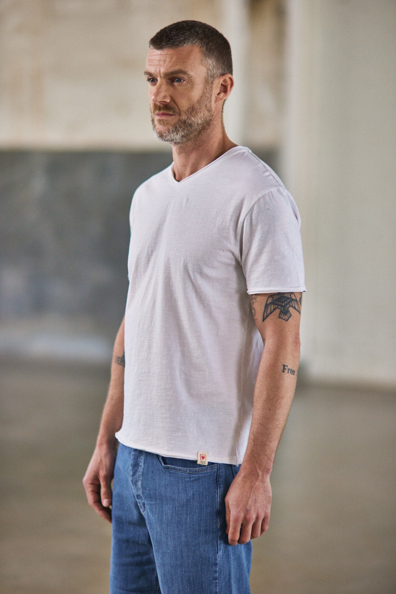 T-shirt en jersey flammé Hombres Leandro Kansas bright white | Freeman T. Porter