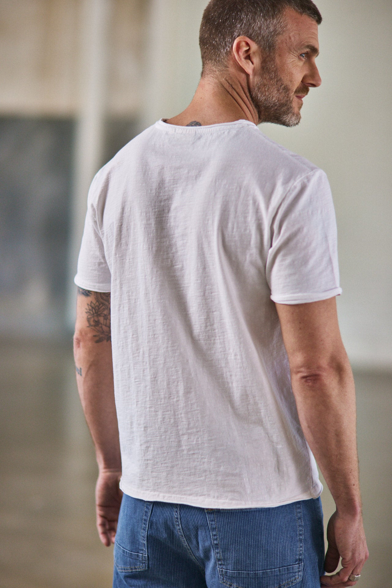 T-shirt en jersey flammé Hombres Leandro Kansas bright white | Freeman T. Porter